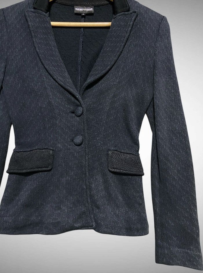 Emporio Armani Emperio Armani Knit Blazer Contrast Collar & Peplum Balck Size S / US 4 / IT 40 - 5 Thumbnail