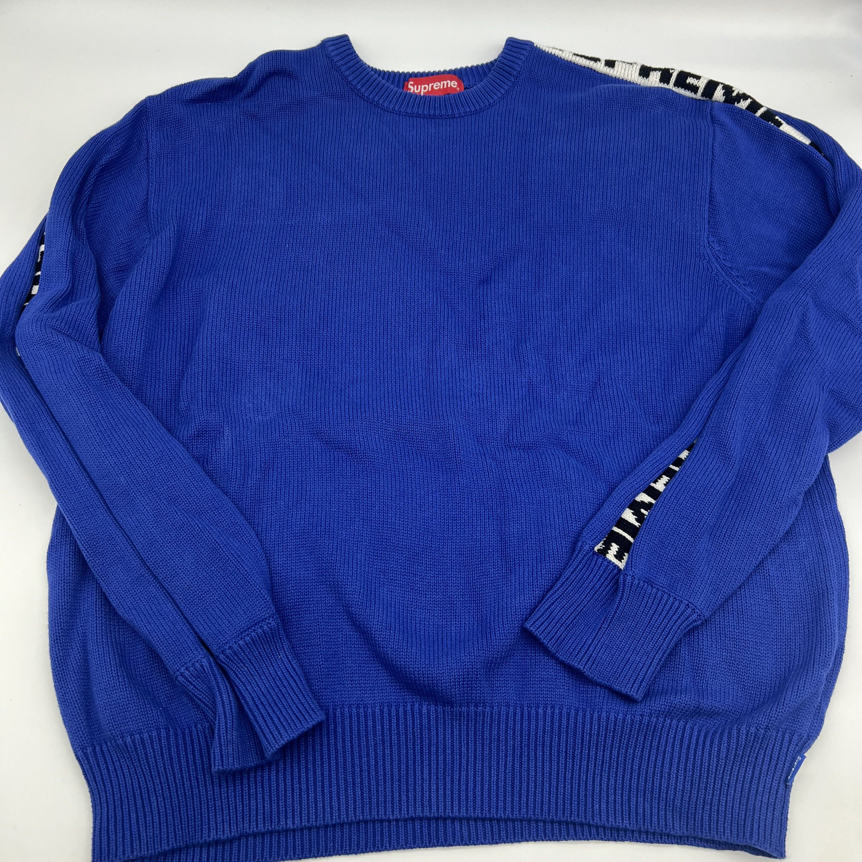 Striped Sweater Supreme Blue Sweater Supreme Script Stripe Half