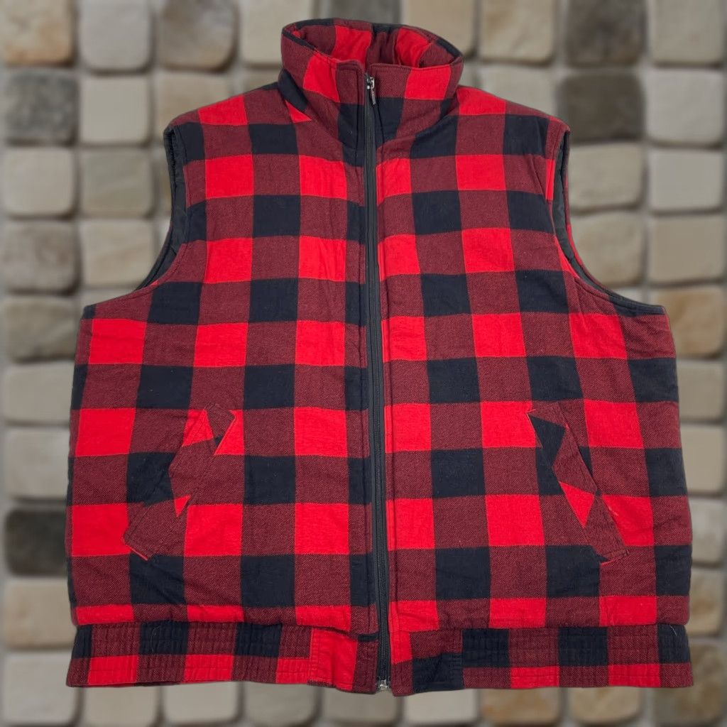 Vintage VINTAGE Woodland Vest Mens Large Red Flannel Full Zip Hunting Hiking Ski Buffalo Size US L / EU 52-54 / 3 - 1 Thumbnail