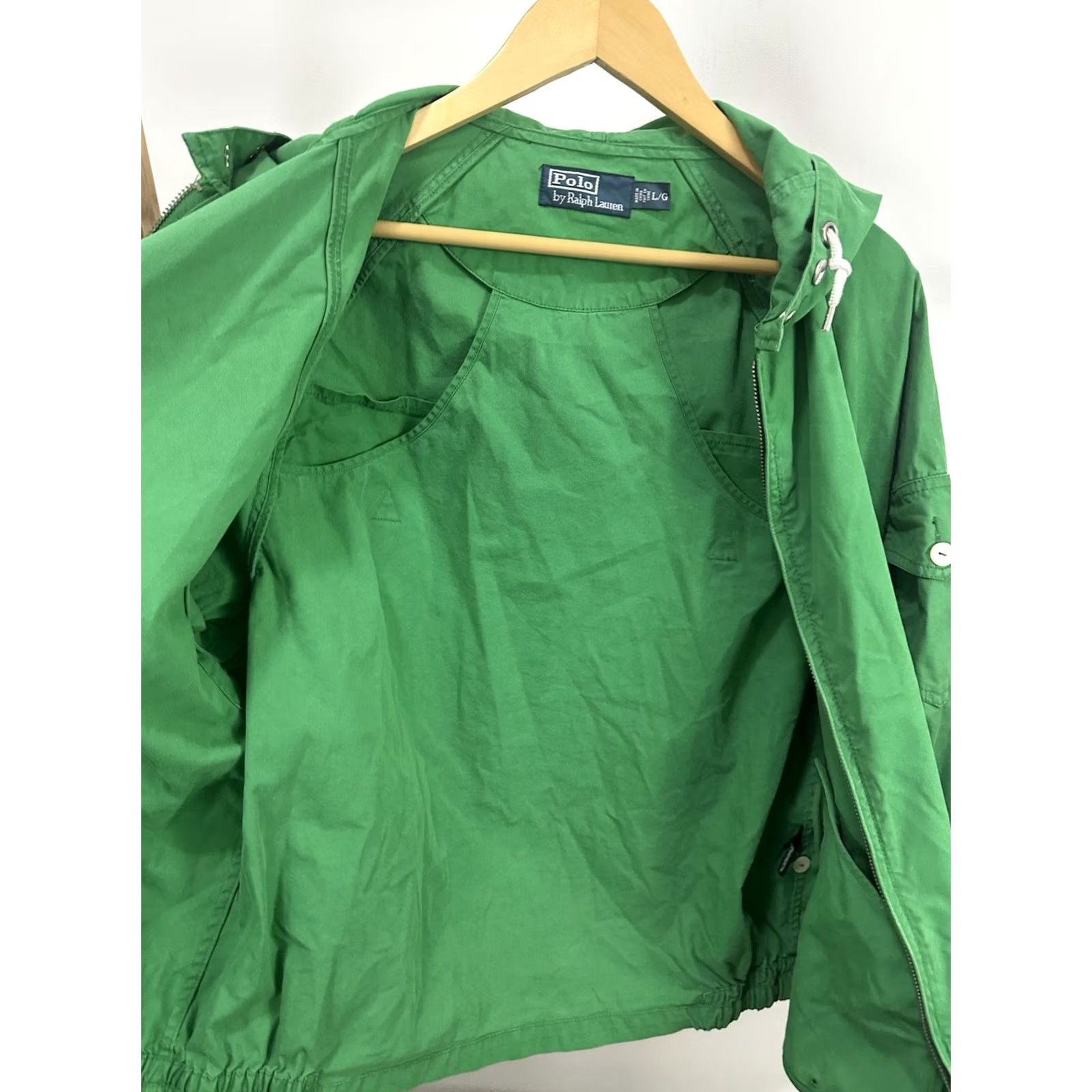 Polo Ralph Lauren VintAGE Polo Ralph Lauren Pony Full Zip Hooded Bold Green Poplin Jacket L Polo Ralph Lauren Jacket Green Hooded Windbreaker Mens Size L Size US L / EU 52-54 / 3 - 7 Thumbnail
