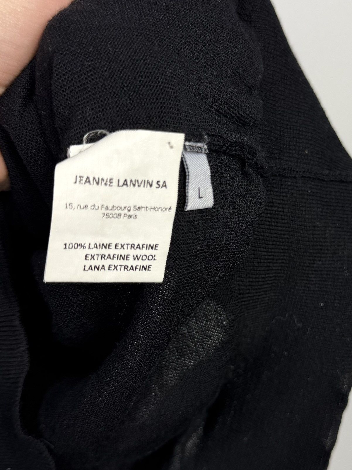 Lanvin Lanvin 100% Extrafine Wool Turtleneck Sweater Black Jeanne Size L / US 10 / IT 46 - 8 Thumbnail