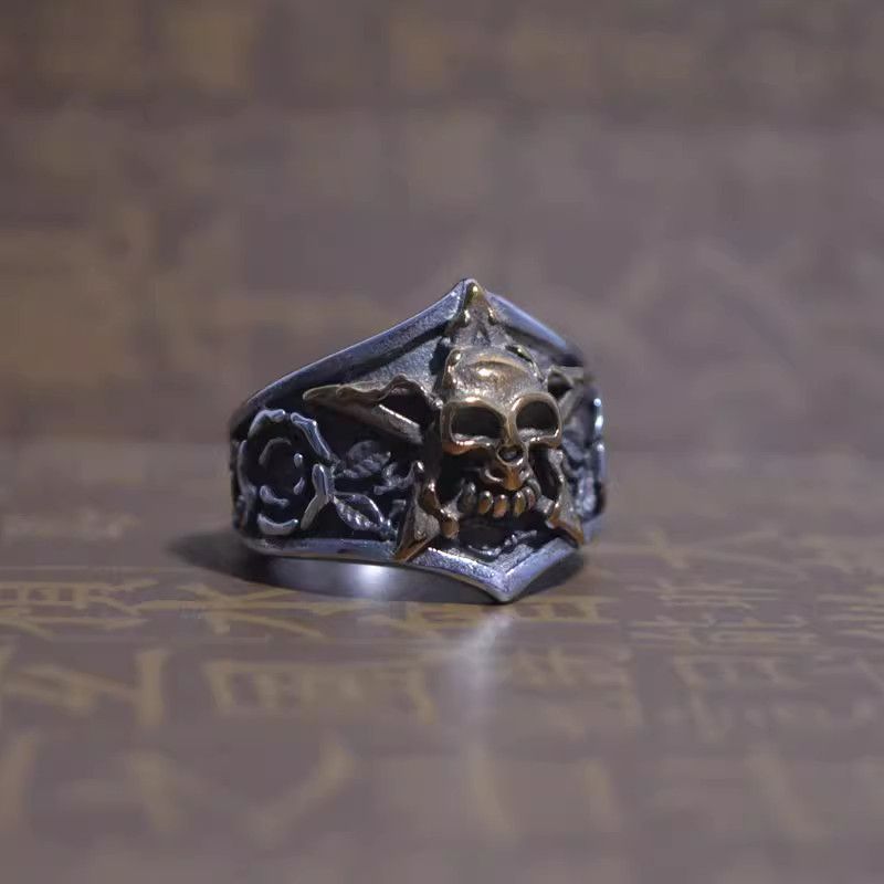 Jewelry Skull Hip-hop Jewelry Rings Open Chrome Ring (Size 7-13) Size ONE SIZE - 1 Thumbnail