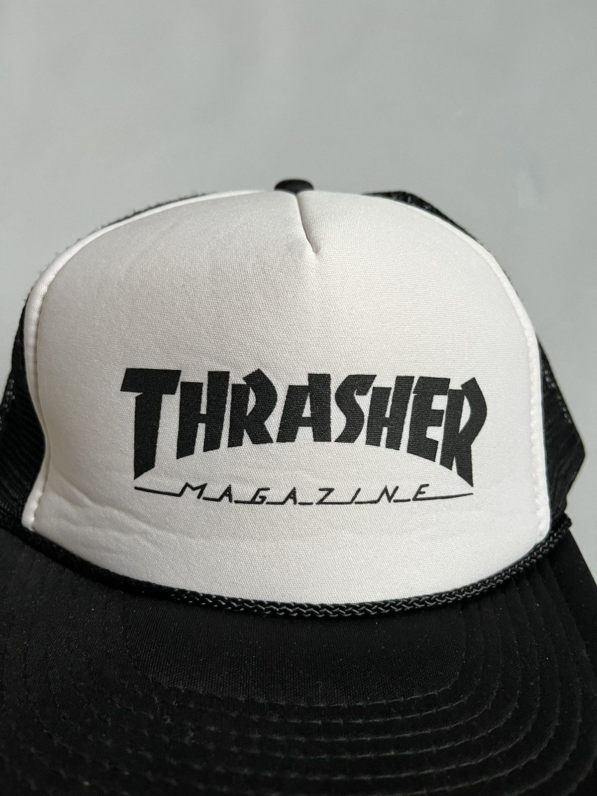 Thrasher Vintage 90s Thrasher Magazine Nissun Black White Trucker Cap Size ONE SIZE - 4 Thumbnail