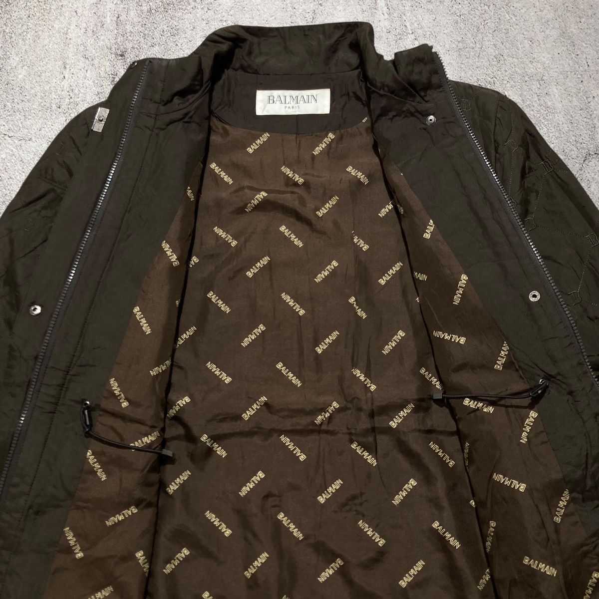 Balmain Balmain Paris Monogram Quilted Jacket Dark Brown Luxury Size US XXL / EU 58 / 5 - 9 Thumbnail