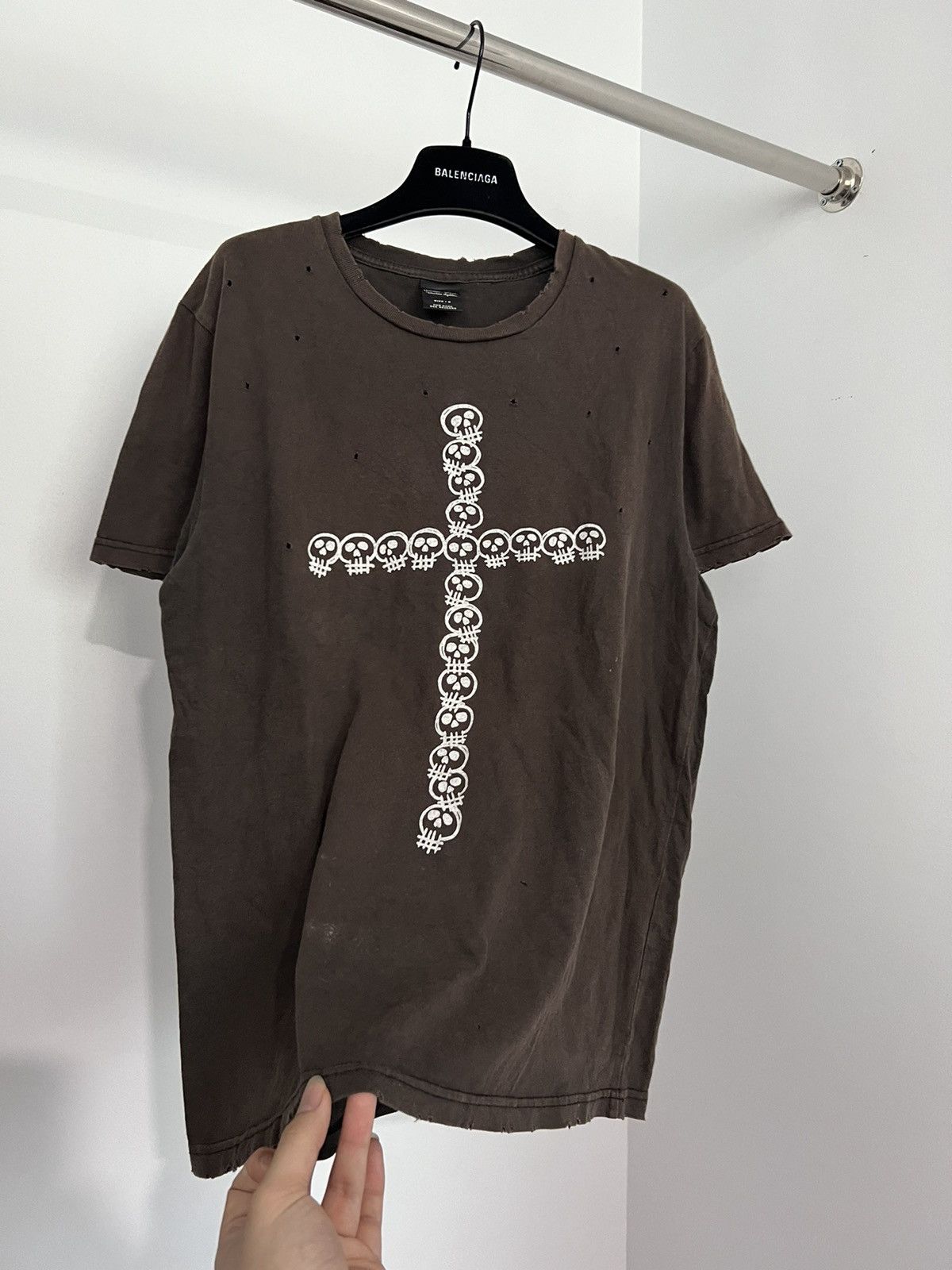 image of Number N Ine x Takahiromiyashita The Soloist Ss05 “Night Crawler” Skull Cross Distress Sun Fade T-S