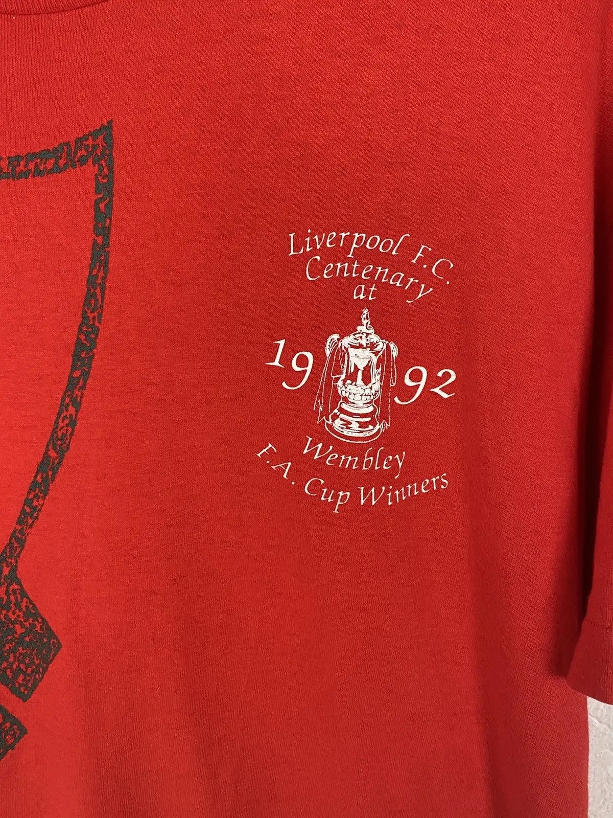 Vintage 90s Vintage Liverpool F.C 1992 FA Cup Winners Single Stitch Size US L / EU 52-54 / 3 - 2 Thumbnail