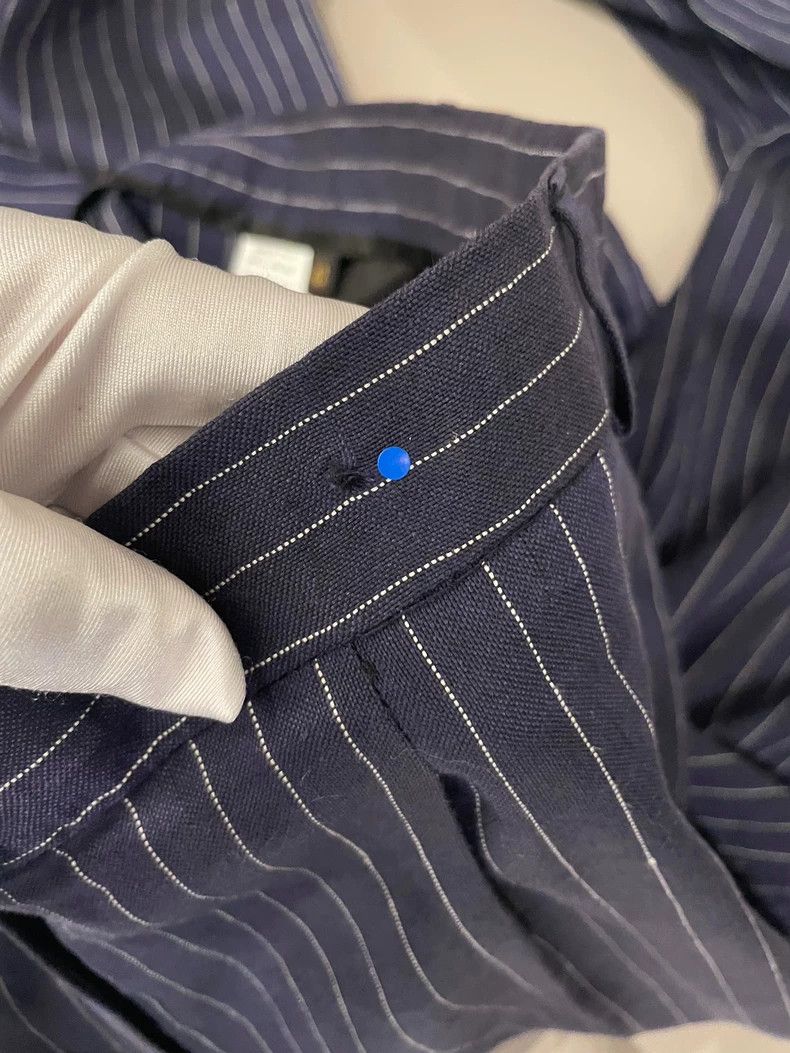 Loro Piana LORO PIANA Blue striped linen trousers Size 26" / US 2 / IT 38 - 7 Thumbnail