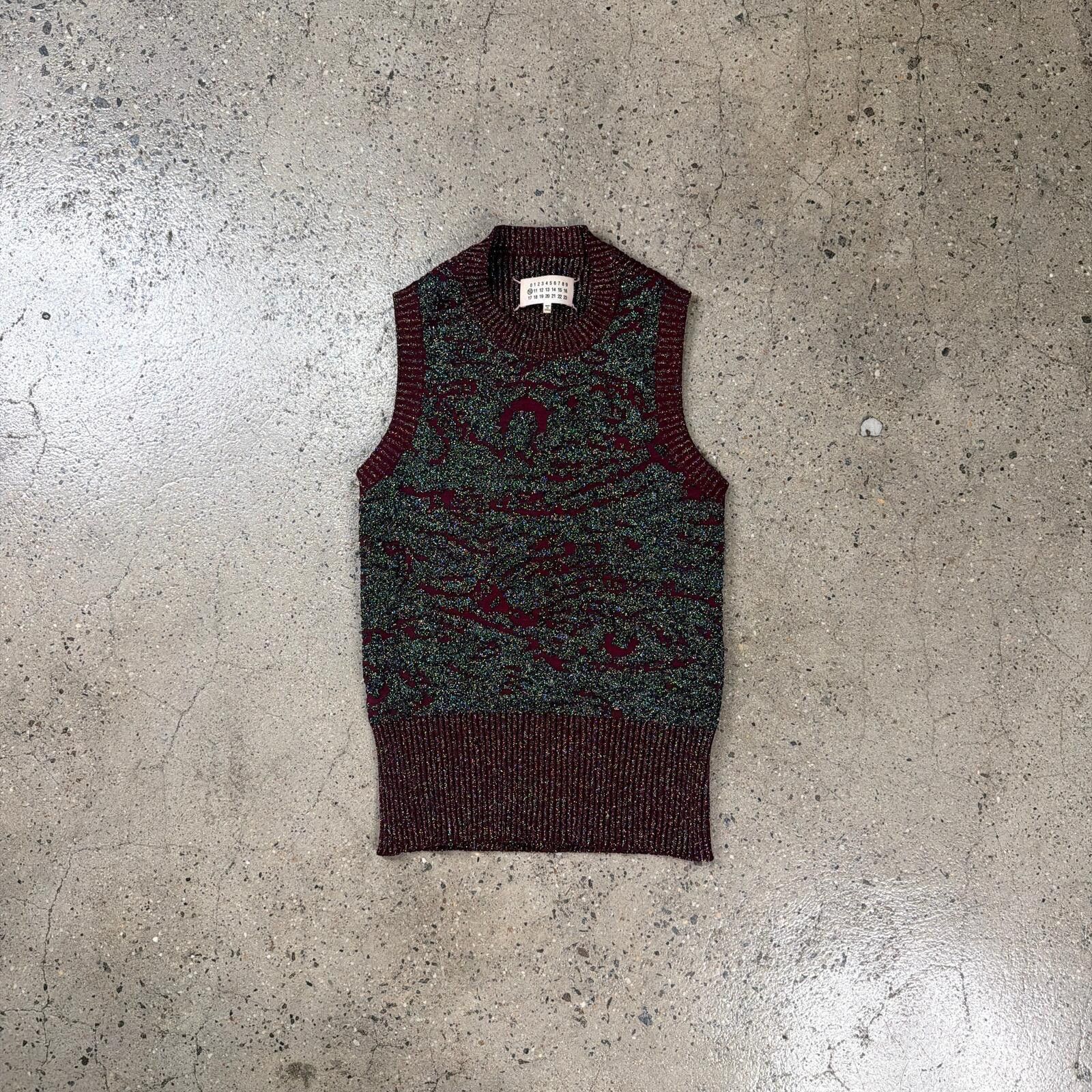 Maison Margiela Maison Margiela Metallic Knit Sweater Vest Size US S / EU 44-46 / 1 - 1 Thumbnail