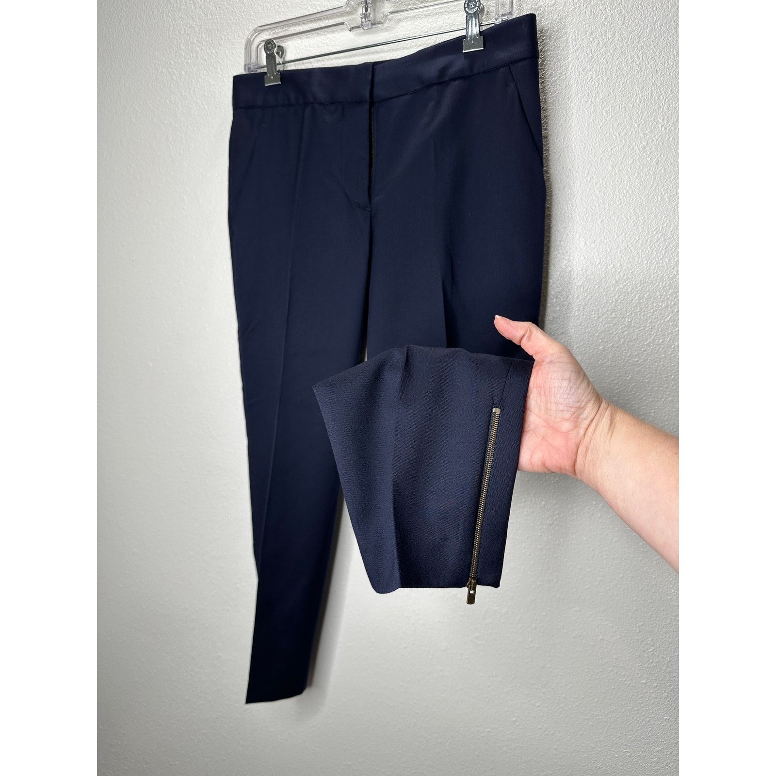 Stella McCartney Stella McCartney Navy Tapered Leg Zip Ankle Trouser 40 / M Size 30" / US 8 / IT 44 - 3 Thumbnail