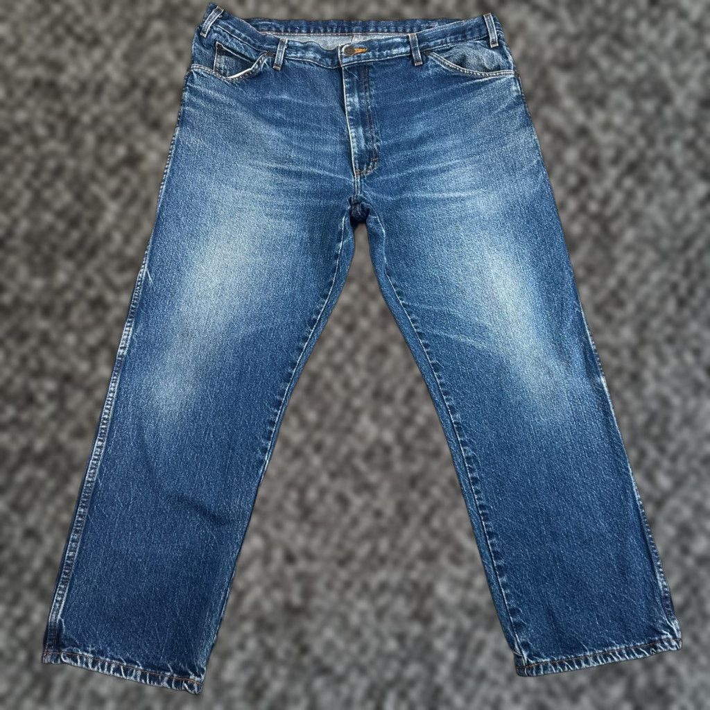 Dickies VINTAGE Dickies Jeans Relaxed 40x28 Blue 90s Distressed Work Denim Slim Straight Mens Jeans Size US 40 / EU 56 - 1 Thumbnail