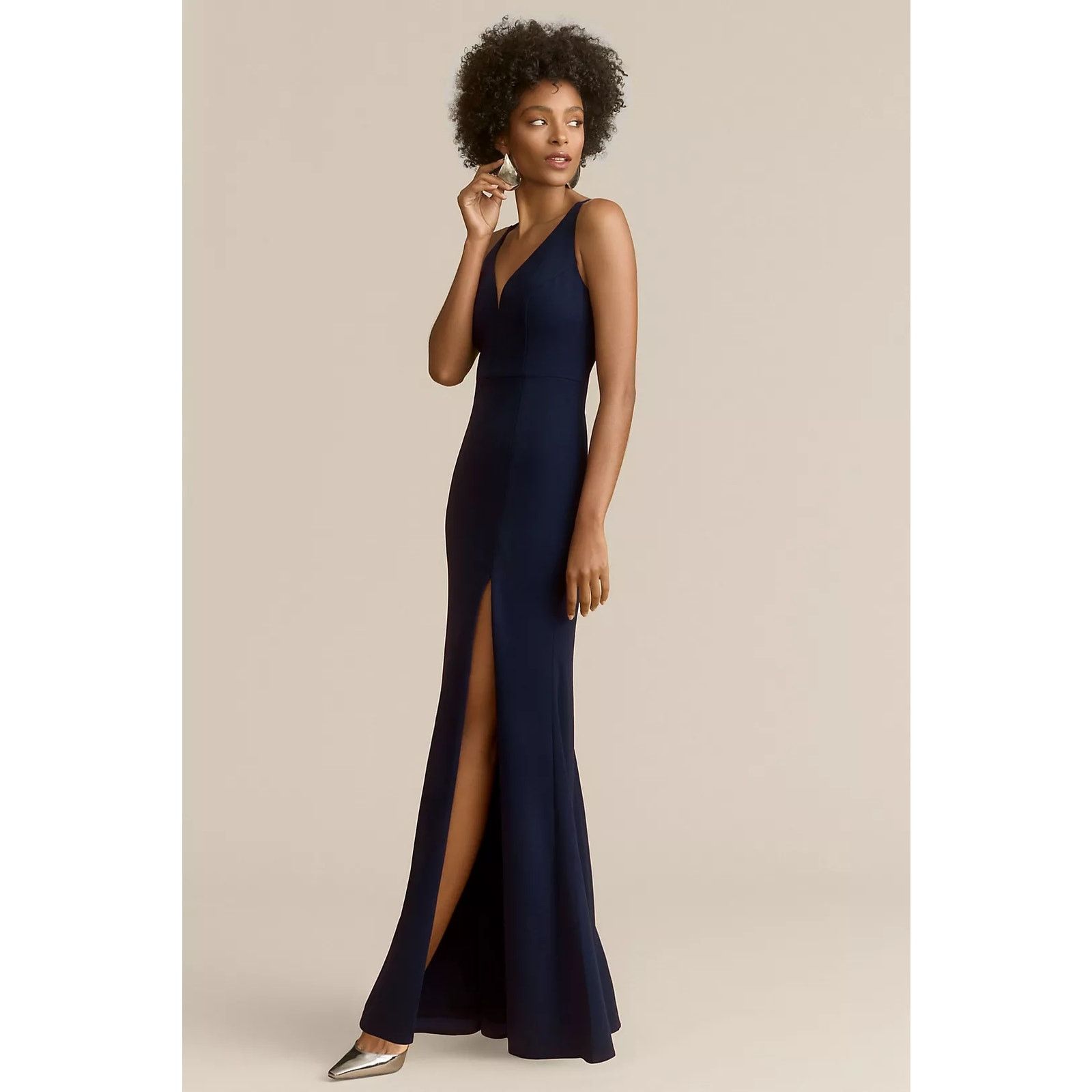 Anthropologie NWT BHLDN Stella Sleeveless V-Neck Stretch Crepe Maxi Dress Size M / US 6-8 / IT 42-44 - 4 Thumbnail