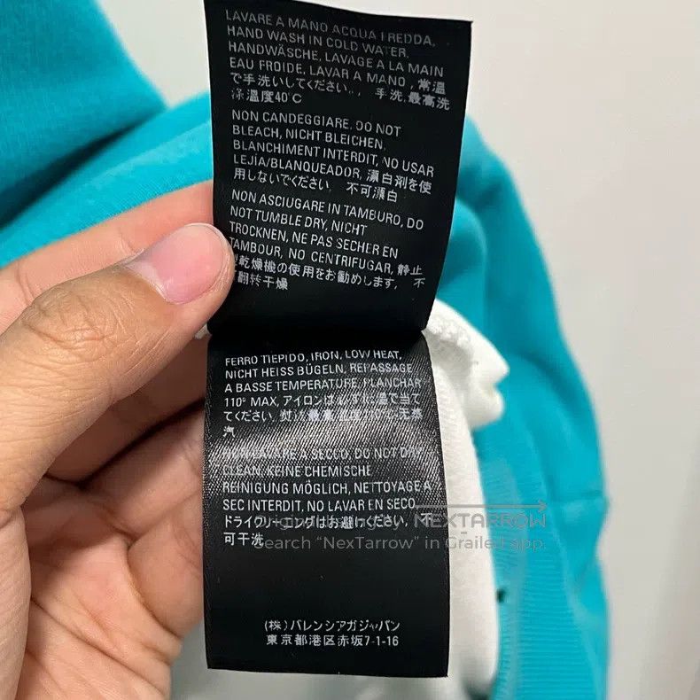 Balenciaga Balenciaga Lake Blue Printed Logo Ripped White Base Hooded Size US XS / EU 42 / 0 - 8 Thumbnail