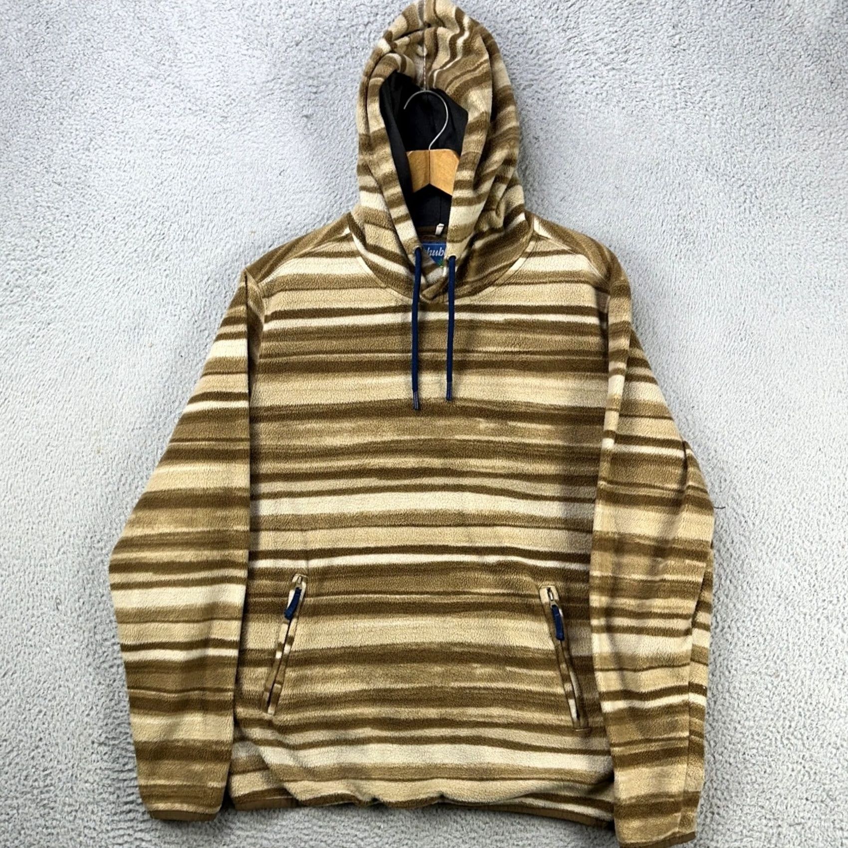 Chubbies Chubbies Sweatshirt Hoodie Men L Brown Stripes Drawstring Long Sleeve Pocket Pullover Outdoor Size US L / EU 52-54 / 3 - 2 Thumbnail