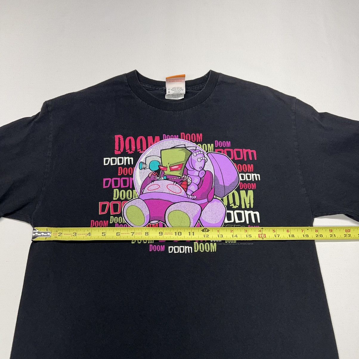 Nickelodeon × Vintage VTG Invader Zim Tee Shirt Black Nickelodeon Viacom Cartoon Size US L / EU 52-54 / 3 - 17 Thumbnail