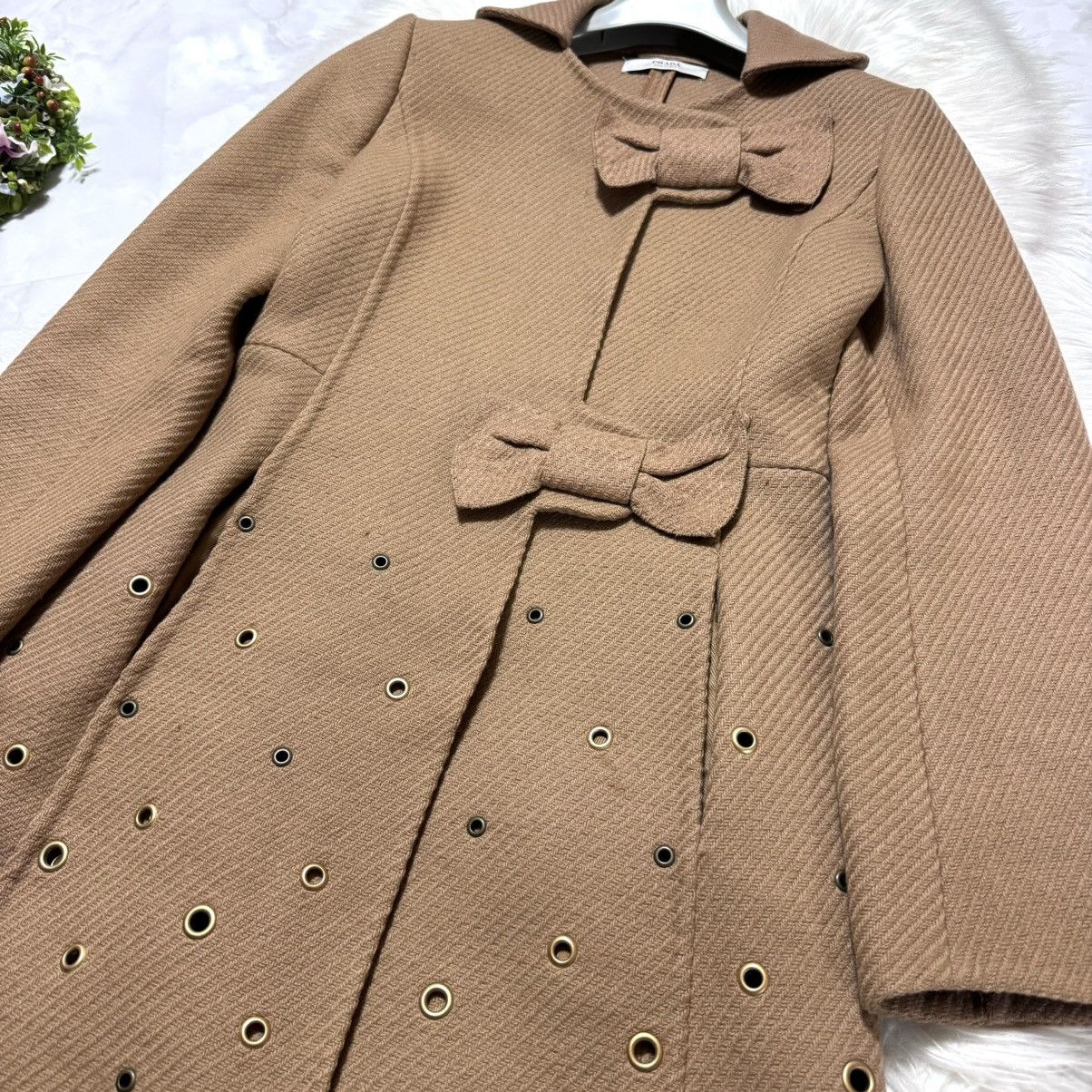 Prada e Prada Runway Coat with Eyelet Studs and Ribbon, Size 38 Size XS / US 0-2 / IT 36-38 - 7 Thumbnail