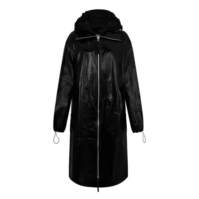 Bottega Veneta Parka Hooded Relaxed Fit Jacket in Black