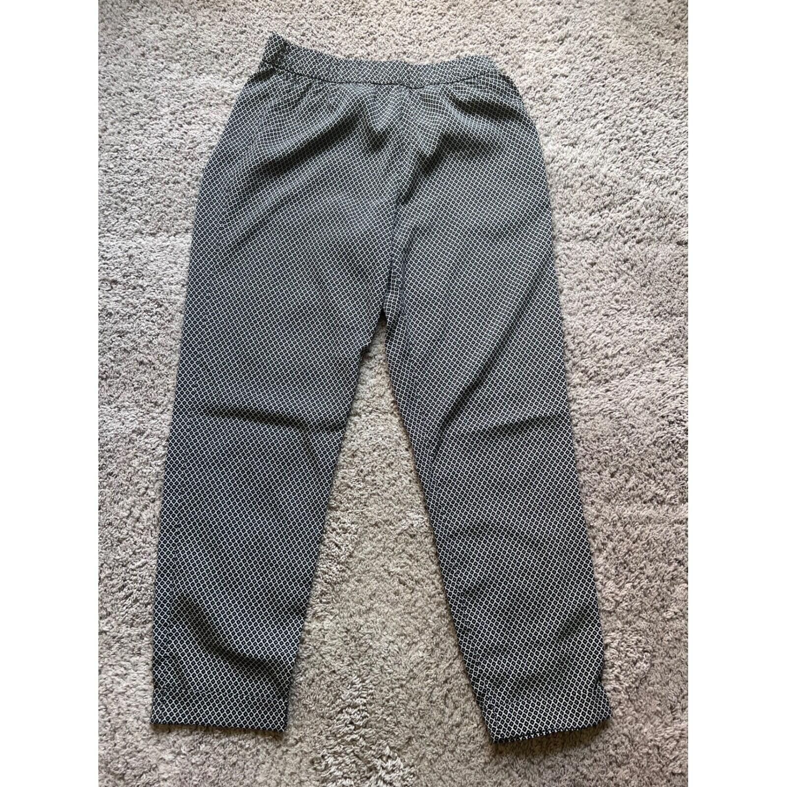 H&M H&M Tapered Pants Womens 4 Black White Excellent Geometric Size 27" / US 4 / IT 40 - 3 Thumbnail