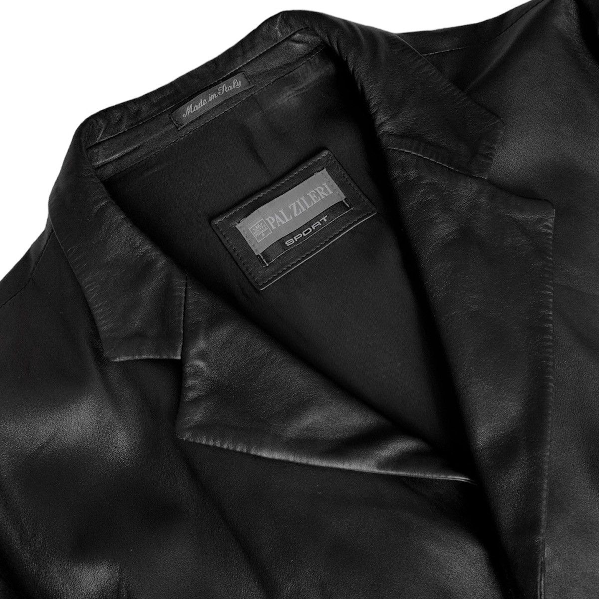 Pal Zileri 🧿nappa leather 3-buttons overcoat black Size US L / EU 52-54 / 3 - 2 Thumbnail