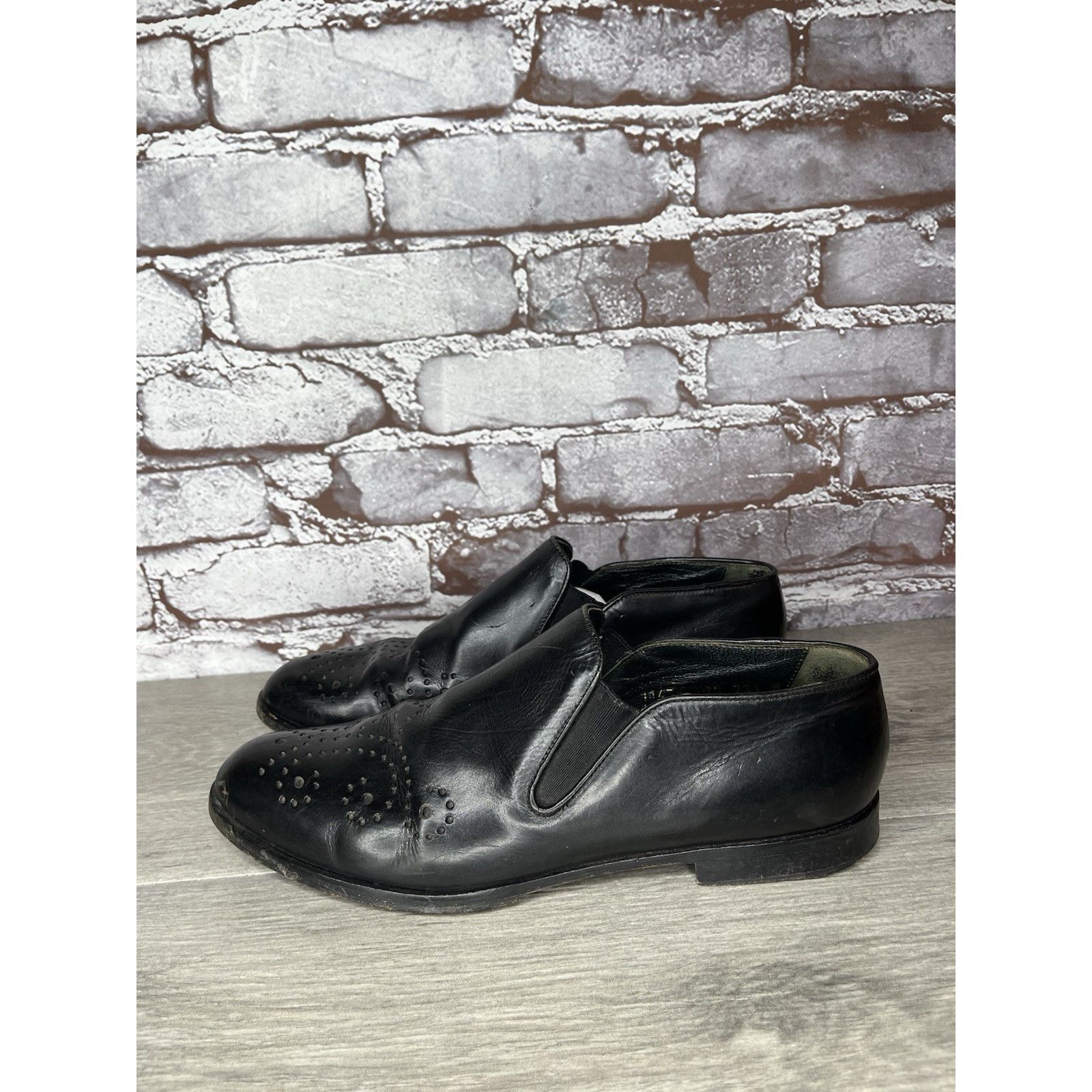 Big John Joan & David Handmade in Italy Black Leather Wingtip Heel Ox Size US 9.5 / IT 39.5 - 21 Thumbnail