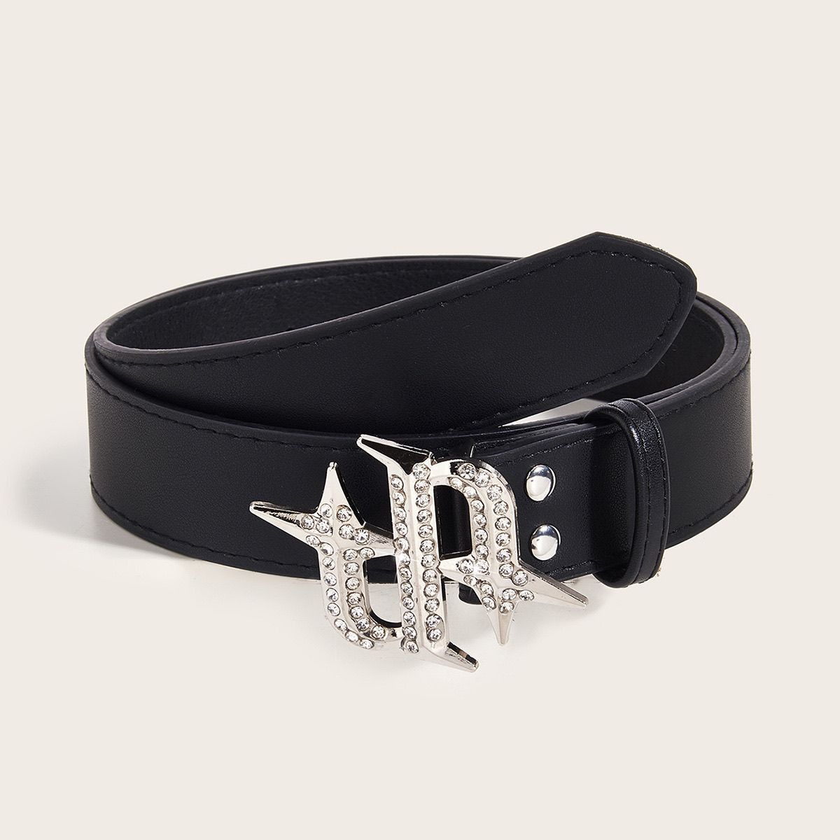 Designer Dark Vintage Belt Riveted Belts Menswear Accessories Size ONE SIZE - 2 Thumbnail