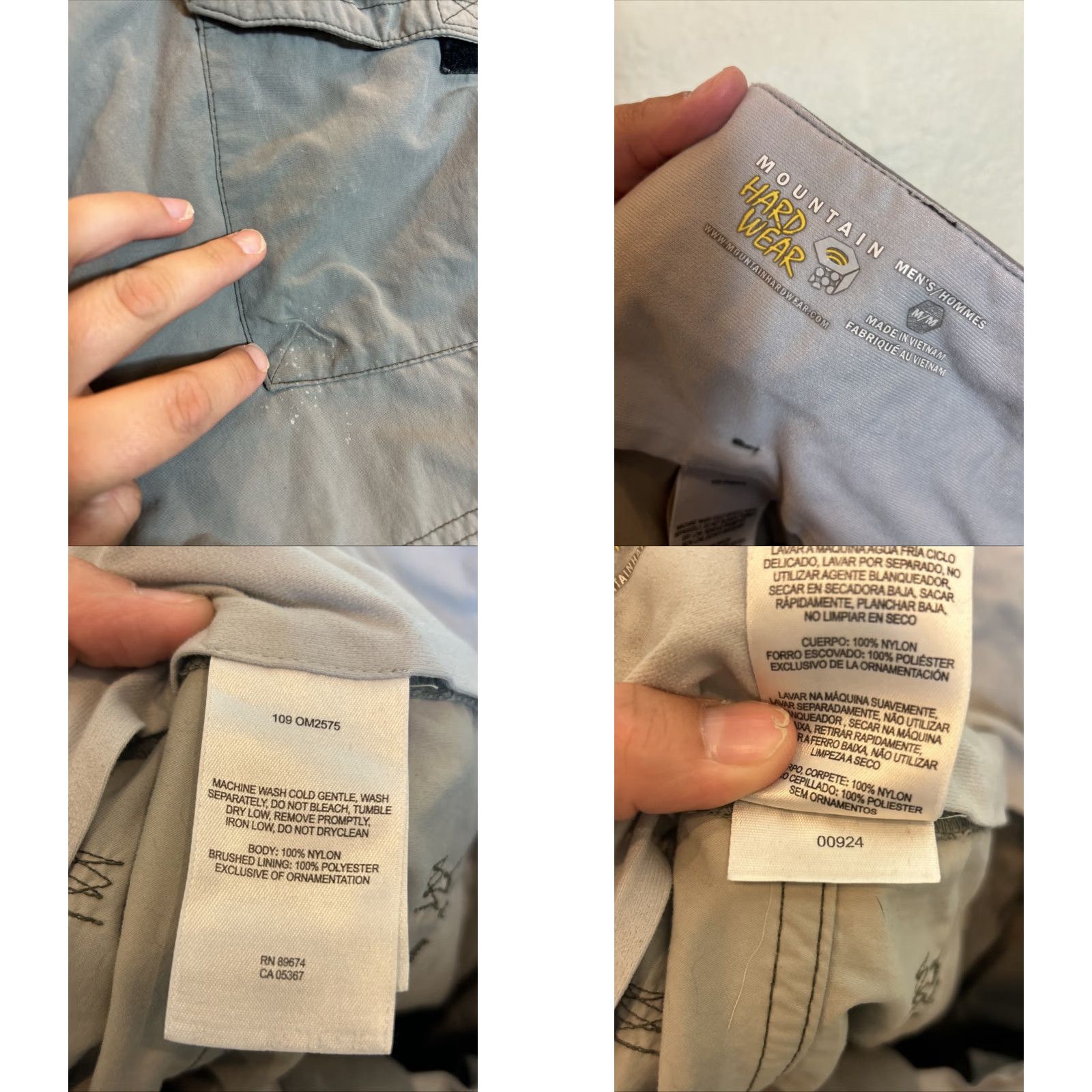 Mountain Hardwear VINTAGE Mountain Hardwear Cargo Shorts Men M Gray 32x13 Zipper Stains Flaw Size US 31 - 10 Thumbnail
