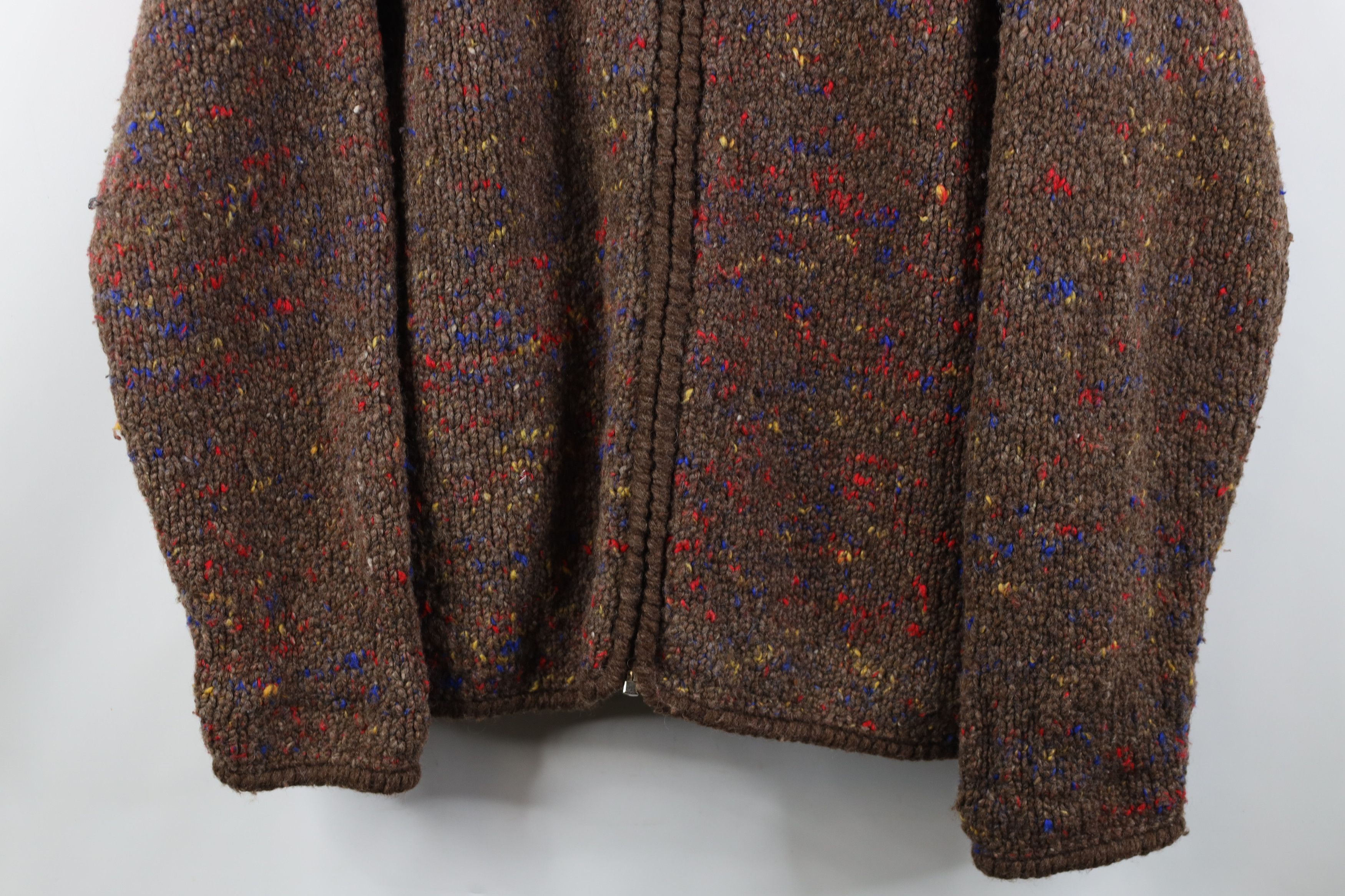 Vintage Vintage 90s Streetwear Fleck Hand Made Wool Sweater Jacket Size US L / EU 52-54 / 3 - 3 Thumbnail