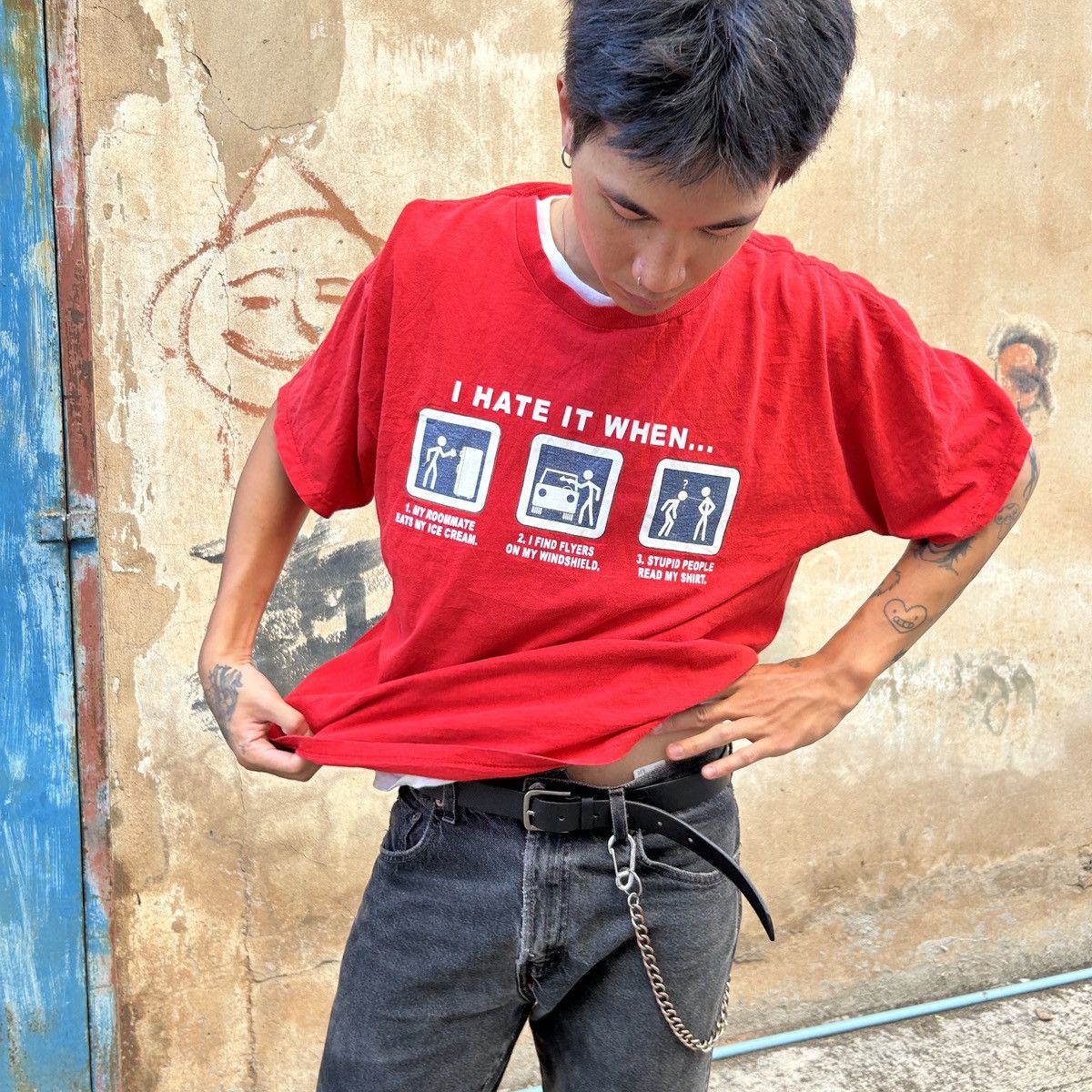Vintage 1990s I Hate It When People Read My T-Shirt Size US XL / EU 56 / 4 - 2 Thumbnail
