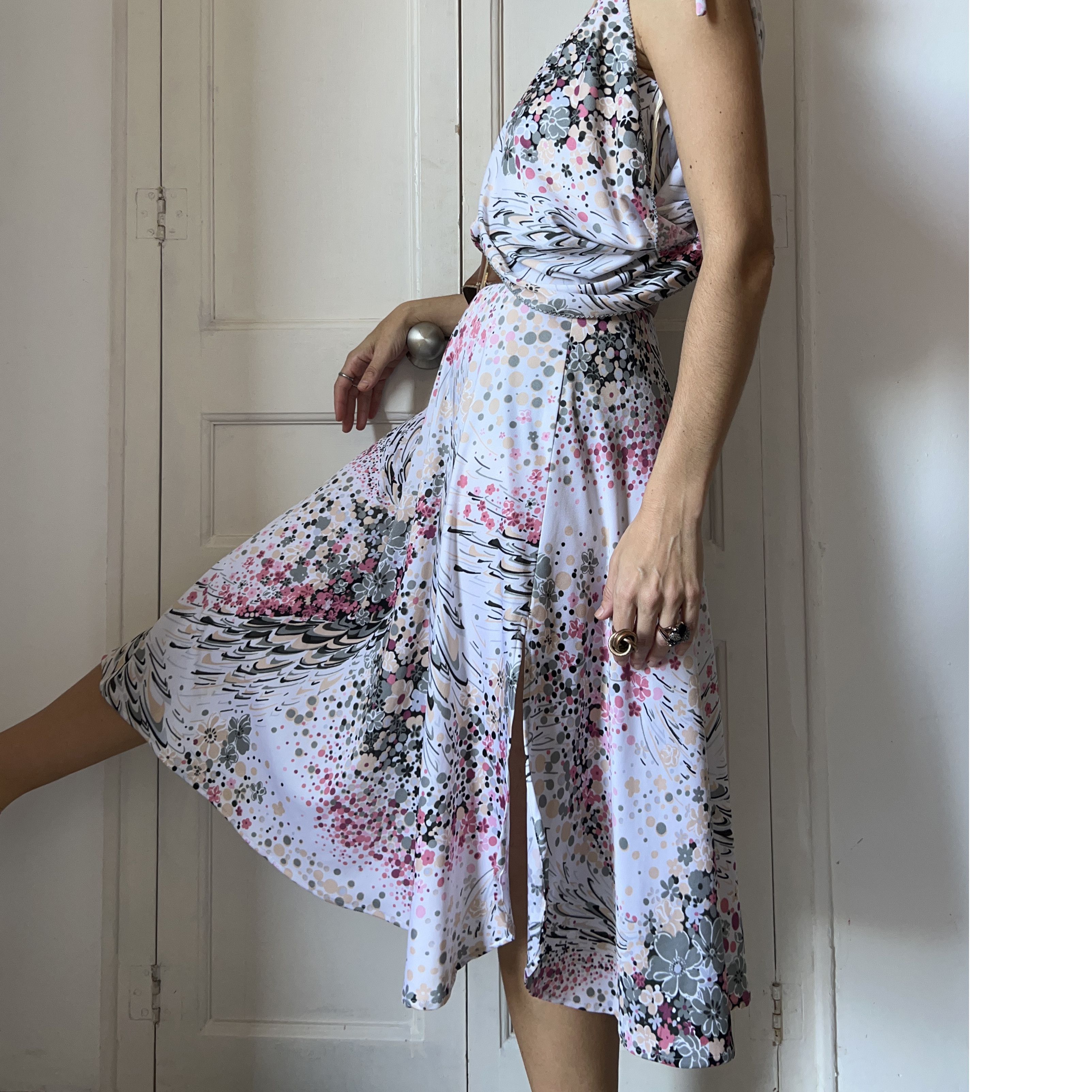 Vintage Vintage 80s Shubette London Blouson Midi Dress Size M / US 6-8 / IT 42-44 - 6 Thumbnail