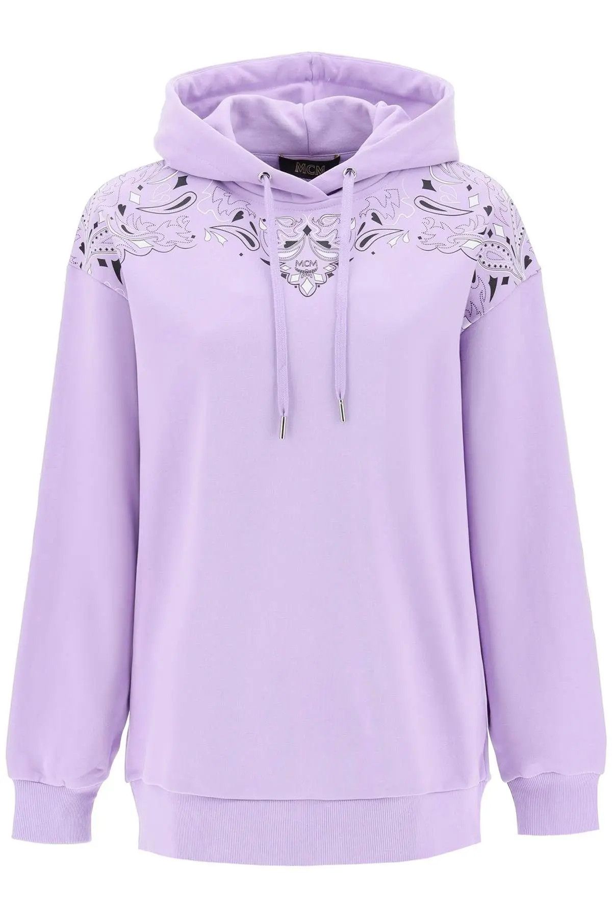 image of MCM O1S22I1N1223 Bandana Print Hoodie In Purple, Women's (Size Medium)