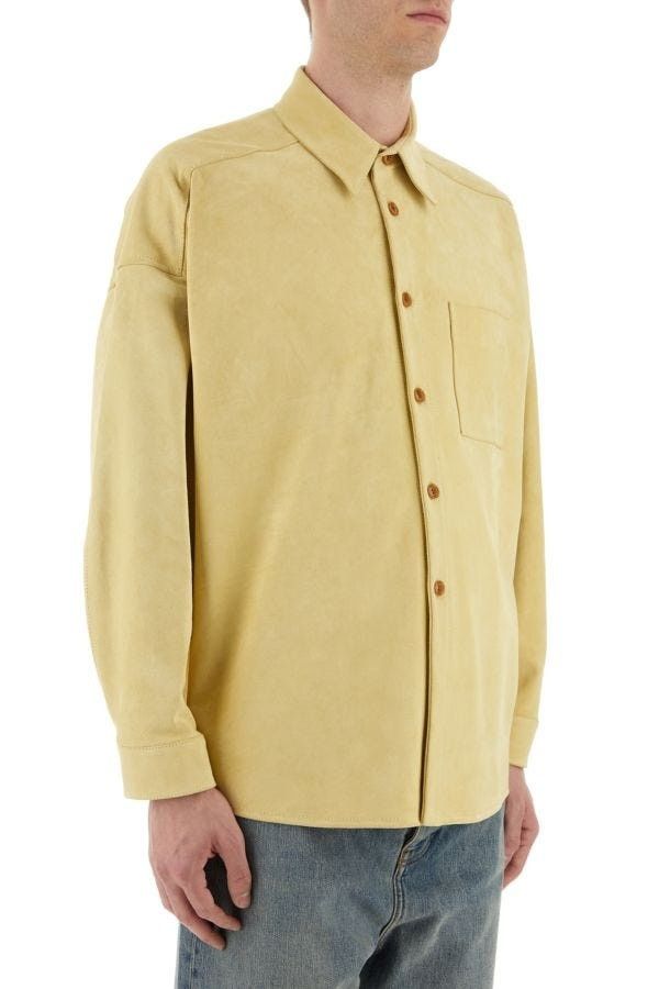 Marni o1w1db11125 Suede Shirt in Pastel Yellow Size US L / EU 52-54 / 3 - 3 Thumbnail
