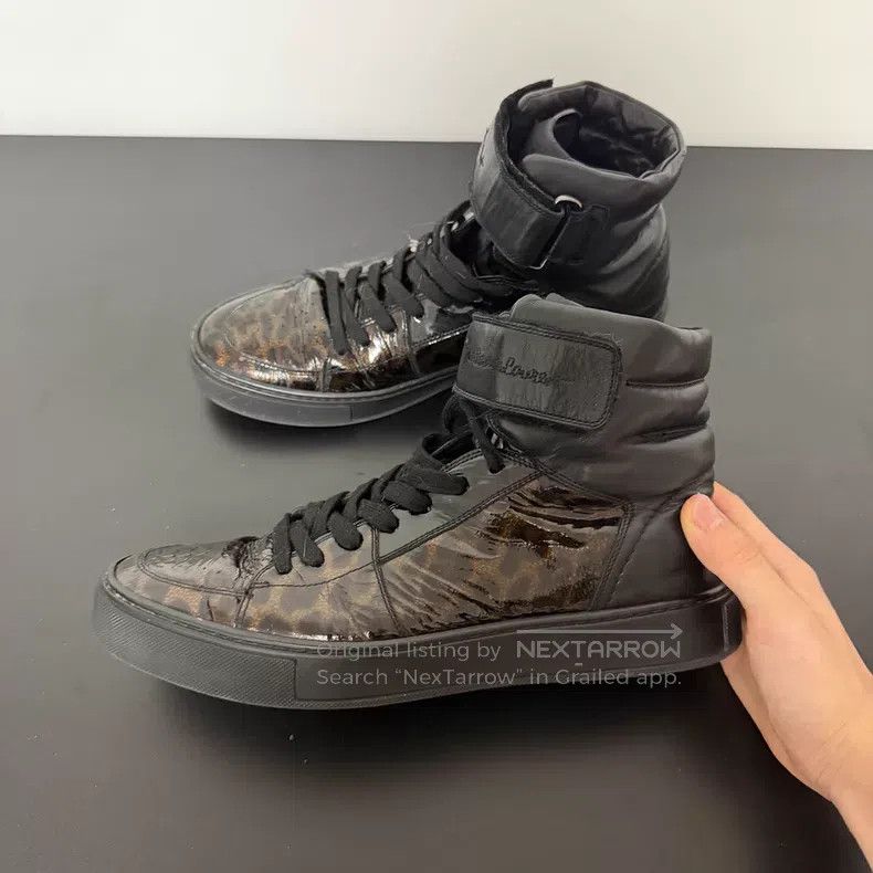 Saint Laurent Paris Saint Laurent Paris Leopard-print high-top sneakers with V Size US 9 / EU 42 - 1 Thumbnail