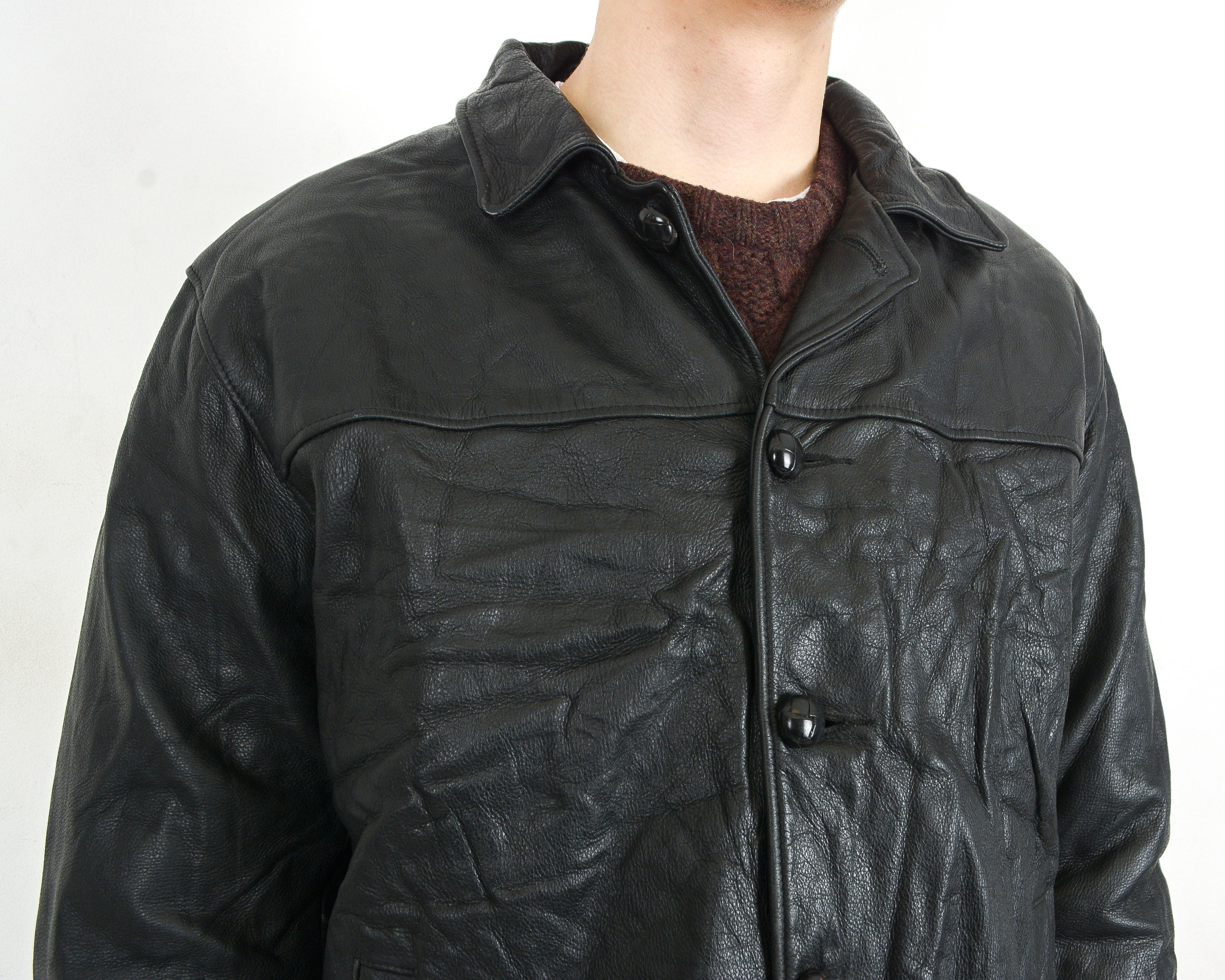 Roots × Vintage made in Canada Leather Jacket Sz L Lined Coat Men's, Jacket Size US L / EU 52-54 / 3 - 5 Thumbnail