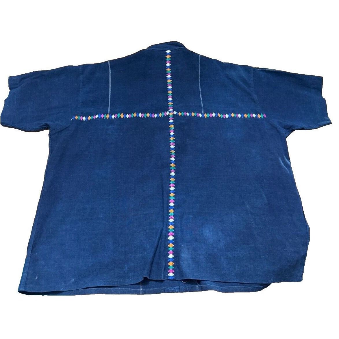 Other CCC Guatemalan Made Cotton Acrylic Mens Short Sleeve Navy Bl Size US XXS / EU 40 - 7 Thumbnail