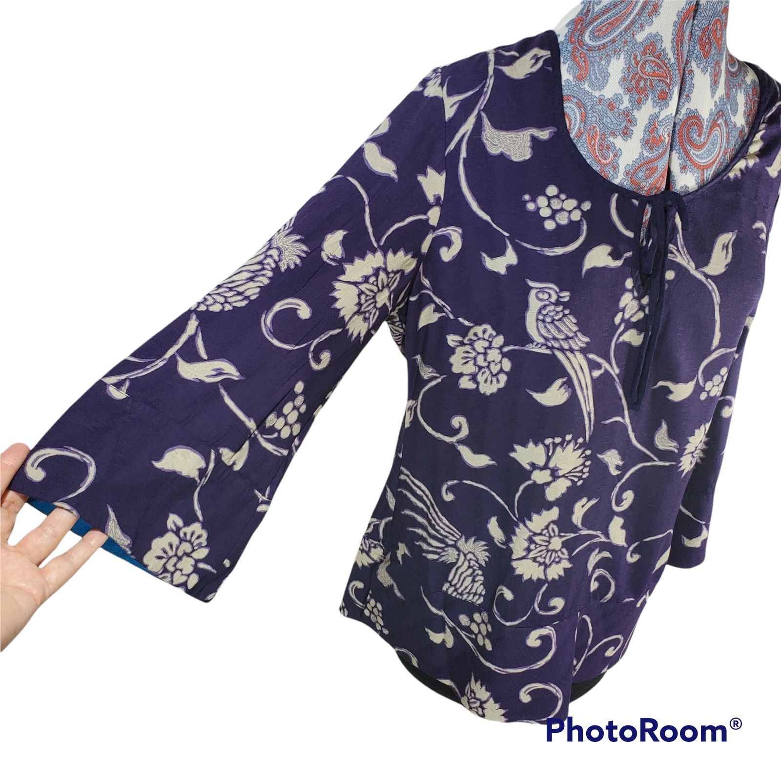 Lucky Brand Lucky Brand | Beautiful Purple Bird Print Tunic | Medium Size M / US 6-8 / IT 42-44 - 2 Thumbnail