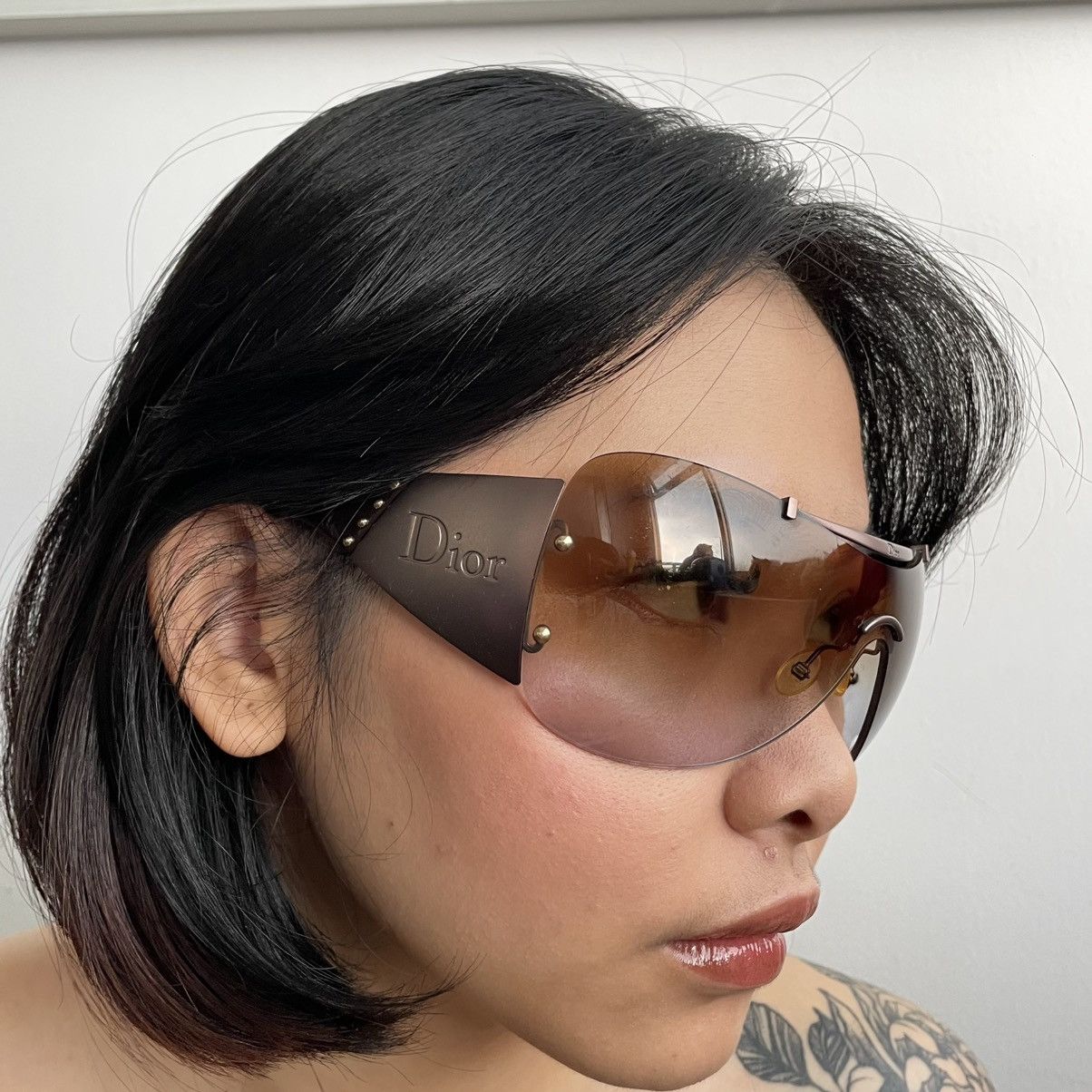 Christian Dior Monsieur VINTAGE CHRISTIAN DIOR DIORITO 1 LRVJN SKI SHIELD SUNGLASSES Size ONE SIZE - 6 Thumbnail