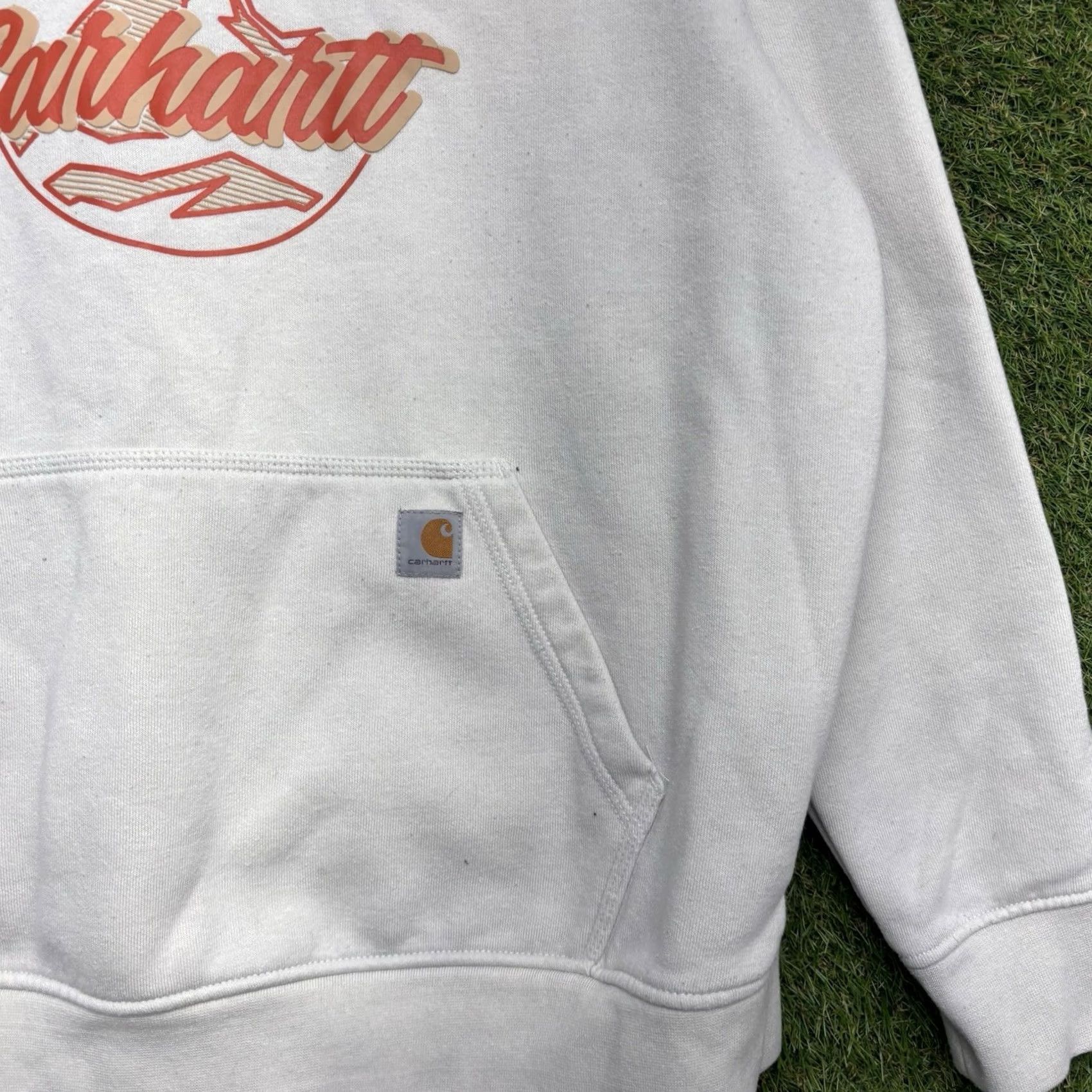 Carhartt Carhartt Hoodie Womens XL Pullover Relaxed Fit White Sweatshirt Workwear Outdoor Size XL / US 12-14 / IT 48-50 - 3 Thumbnail