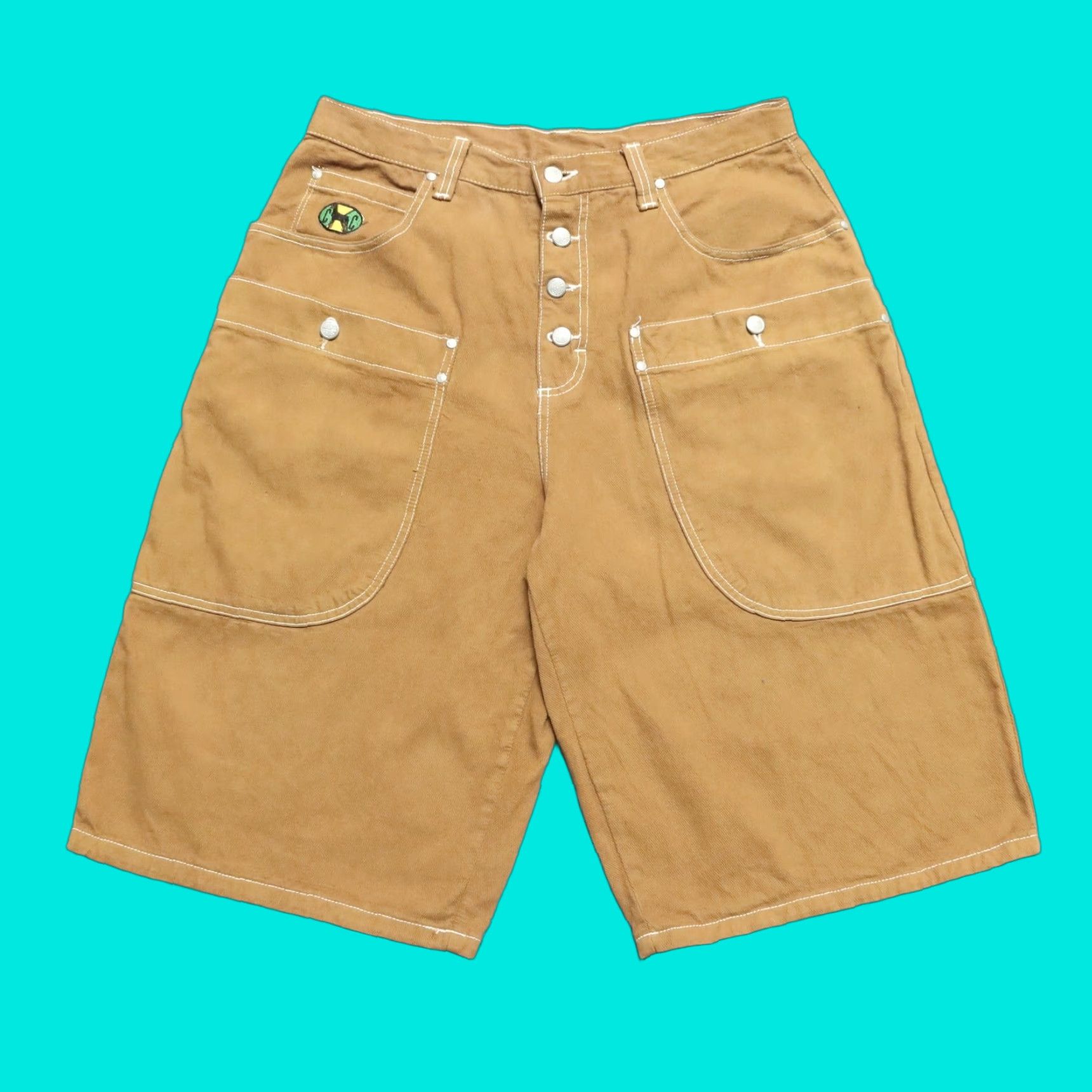 Vintage VINTAGE Cross Colours Denim Shorts Jeans 34 x 14 1/2 Brown Mens 90s Size US 34 / EU 50 - 1 Thumbnail