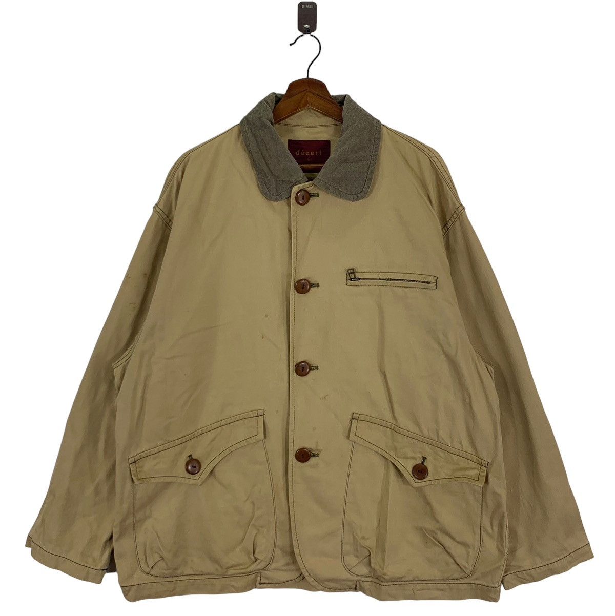 image of Vintage Dezert Hunting Button Jacket in Yellow, Men's (Size Medium)