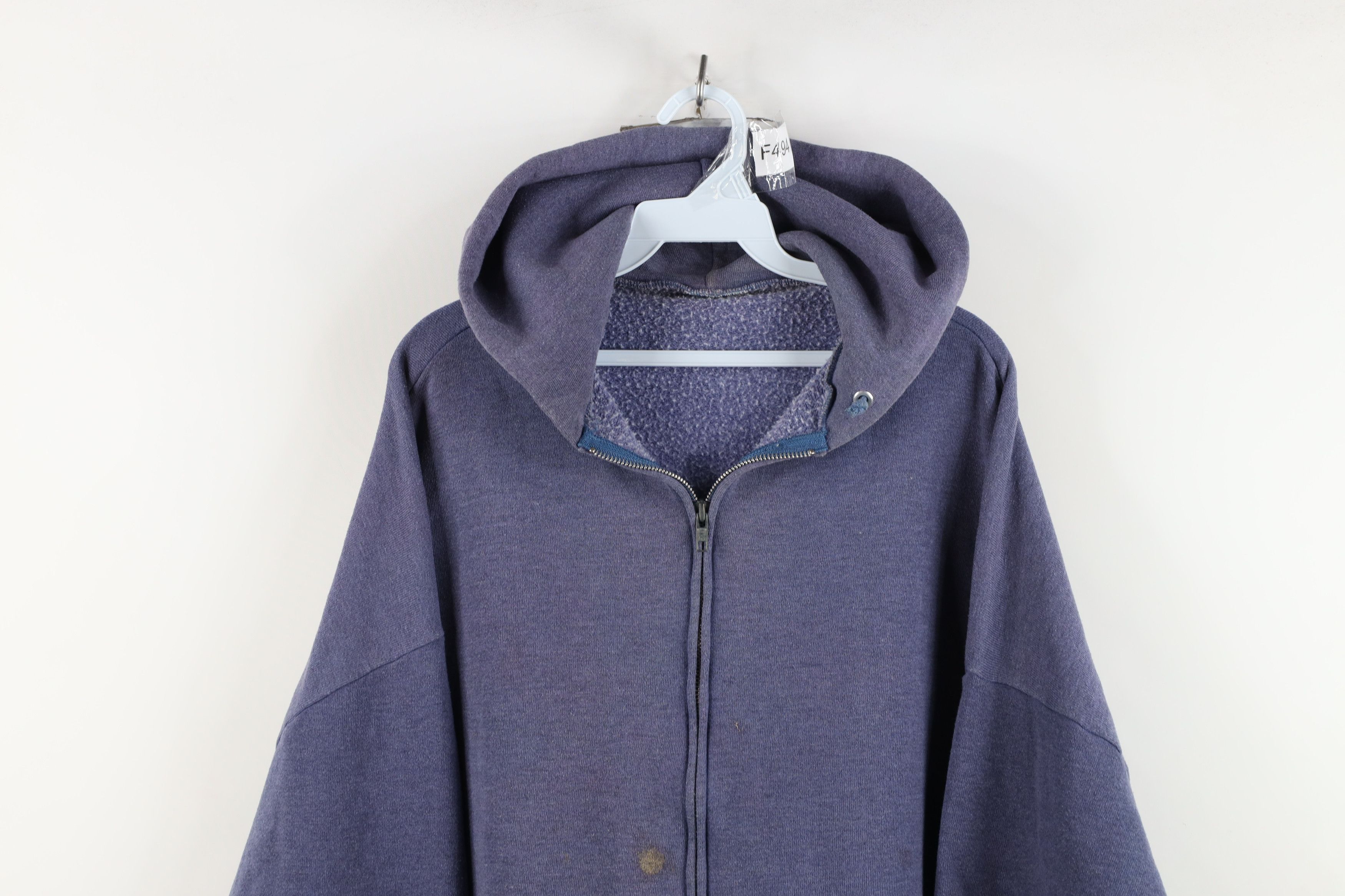 Vintage Vintage 90s Streetwear Heavyweight Blank Full Zip Hoodie USA Size US XXL / EU 58 / 5 - 2 Thumbnail