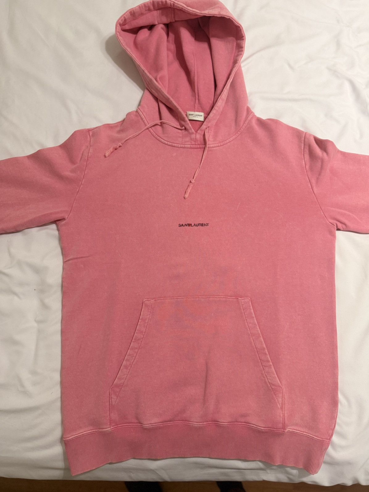 Saint Laurent Paris Saint Laurent Rive Gauche Distressed Pink Hoodie Size US M / EU 48-50 / 2 - 1 Thumbnail