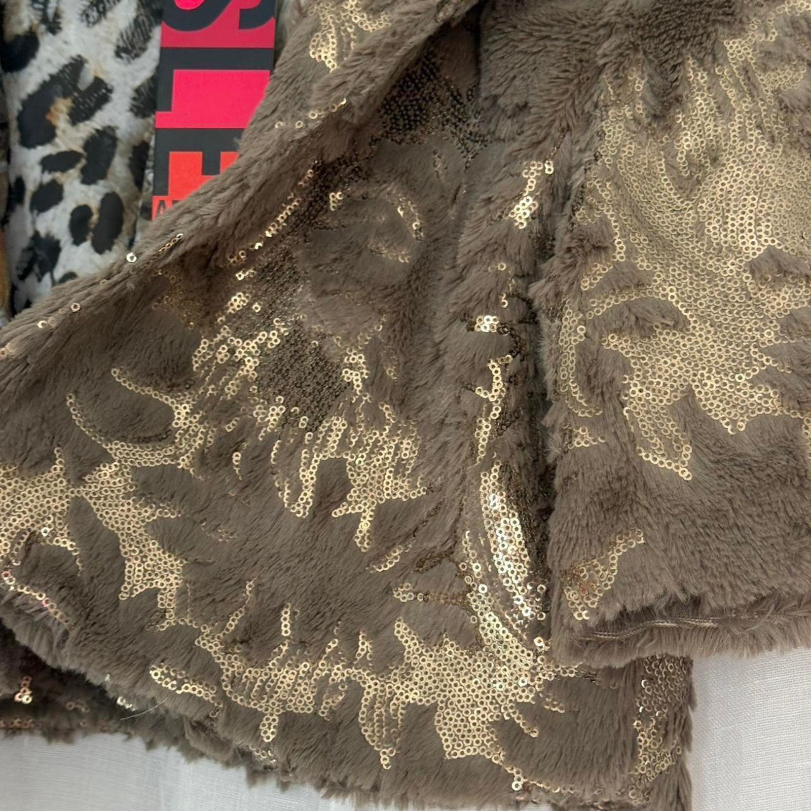 Vintage indie sleaze sequin faux fur cropped jacket Size M / US 6-8 / IT 42-44 - 5 Thumbnail
