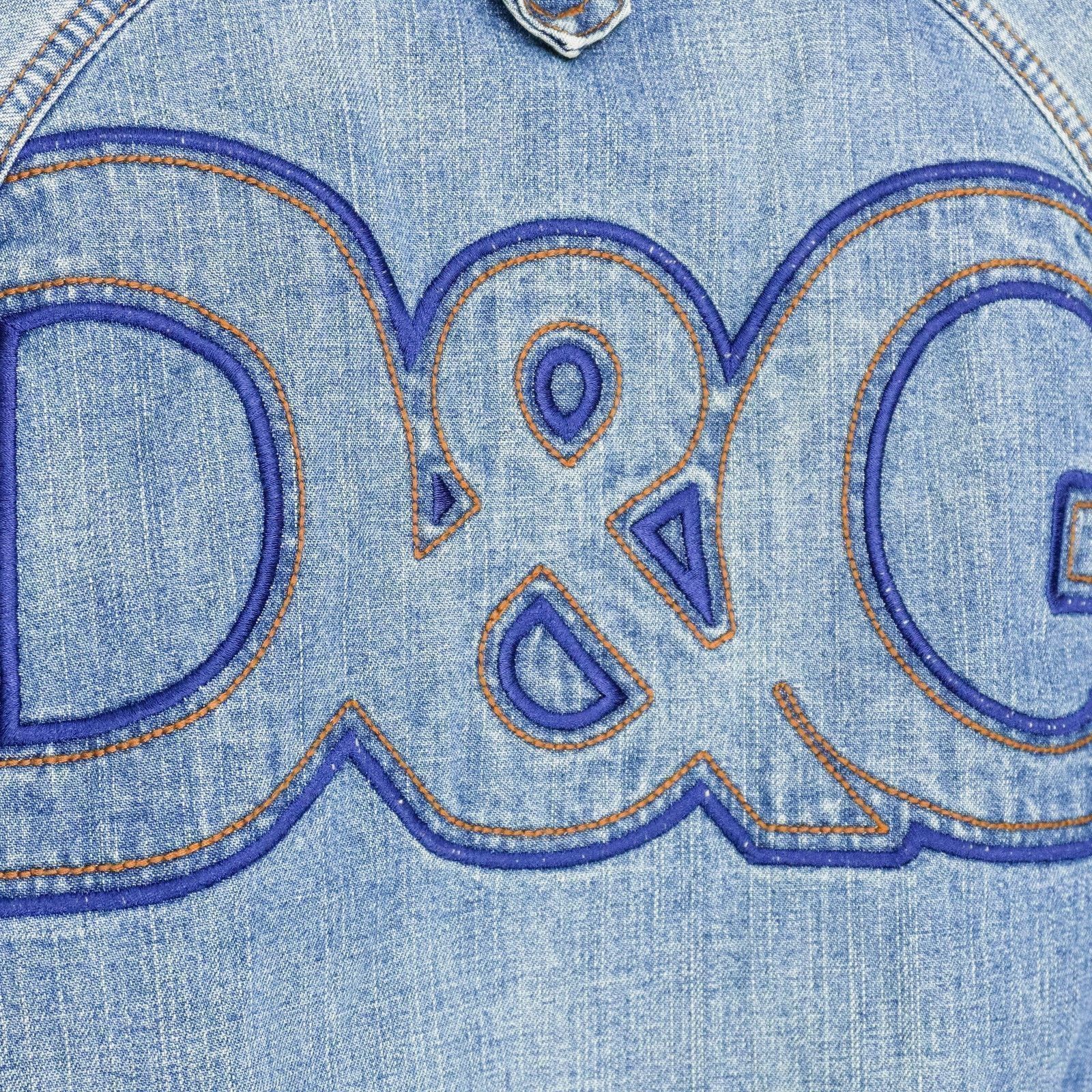 Dolce Gabbana SS2005 DG Logo Light Blue Denim Bomber Jacket