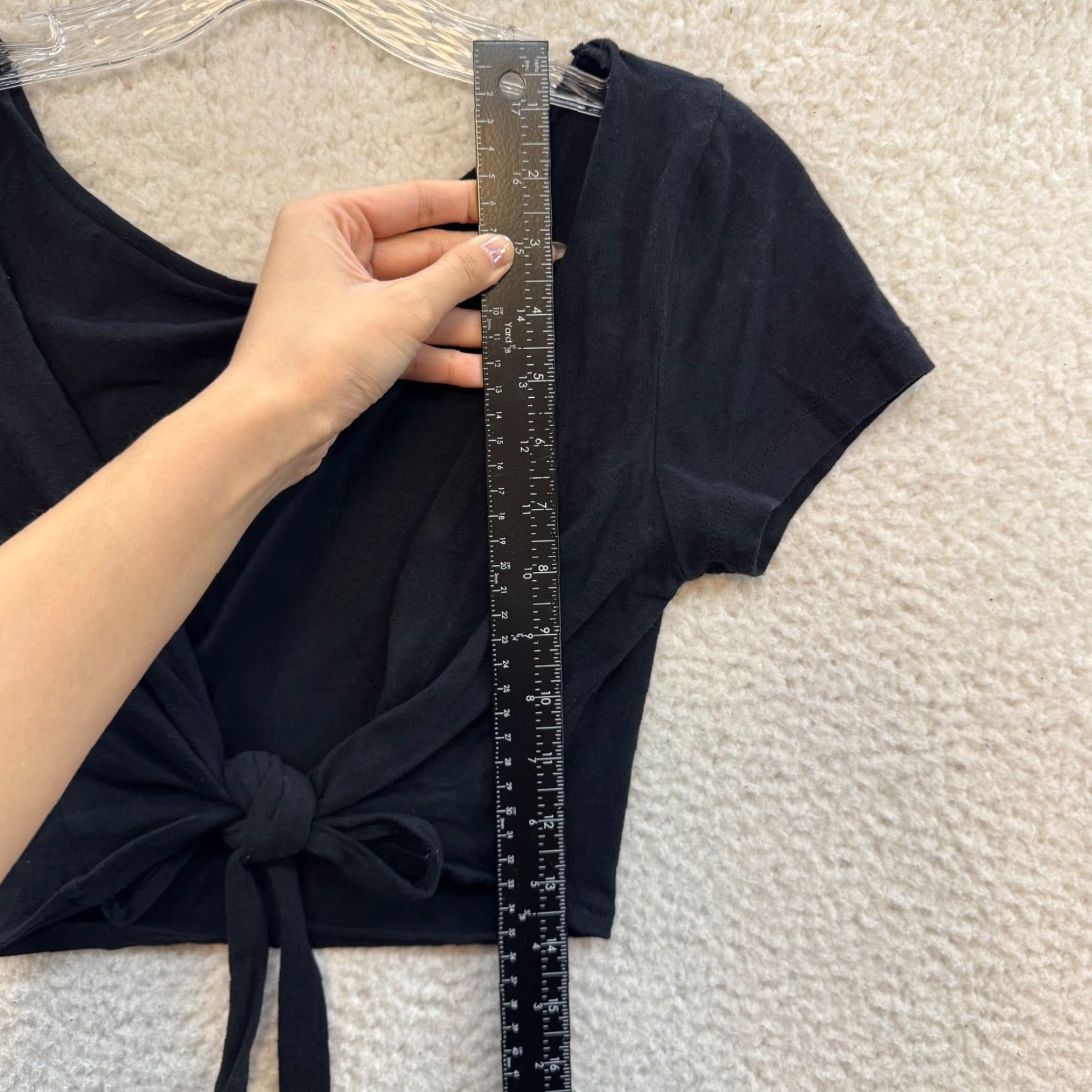 Vintage VINTAGE Handmade Crop Top XS Small Medium Black Wrap Short Sleeve Backless High Neck Size XS / US 0-2 / IT 36-38 - 4 Thumbnail