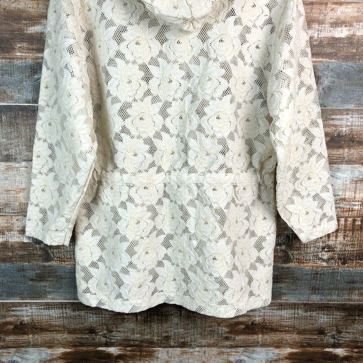 Homespun Knitwear Splash White crochet meshnet art Cardigan Knitwear #A2302 Size M / US 6-8 / IT 42-44 - 14 Thumbnail