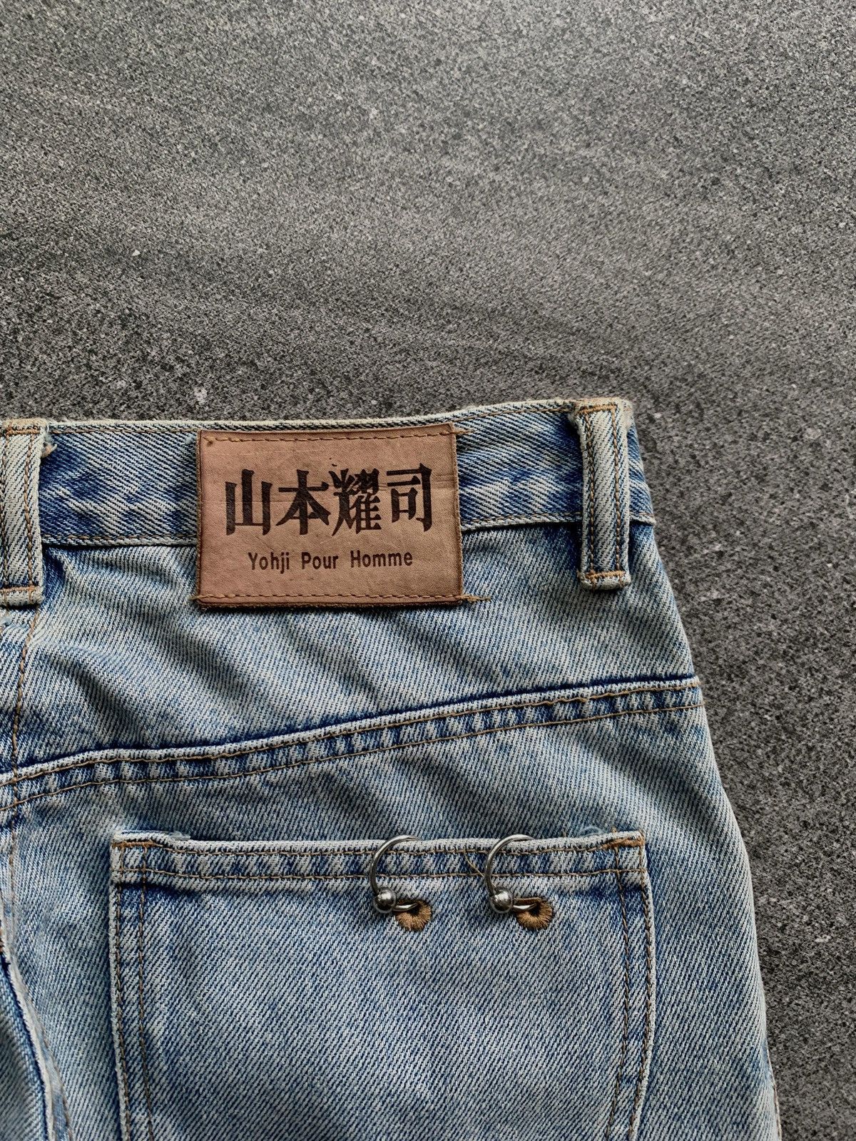 Yohji Yamamoto FREE TAX! 80s YYPH Studded Ring Accents Denim Jeans Size US 28 / EU 44 - 9 Thumbnail