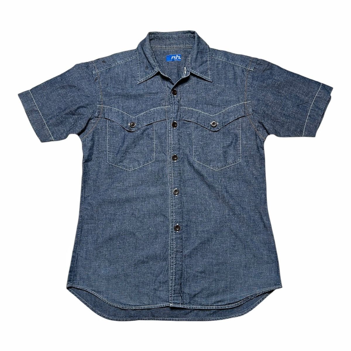 ABAHOUSE × Japanese Brand Abahouse Japan Western Short Sleeve Chambray Work Shirt Size US M / EU 48-50 / 2 - 2 Thumbnail