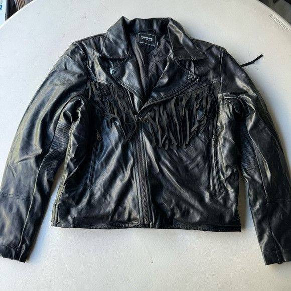 Designer × Pink Dolphin NWT PINK DOLPHIN BLACK LEATHER JACKET SZ SMALL S Size US S / EU 44-46 / 1 - 4 Thumbnail