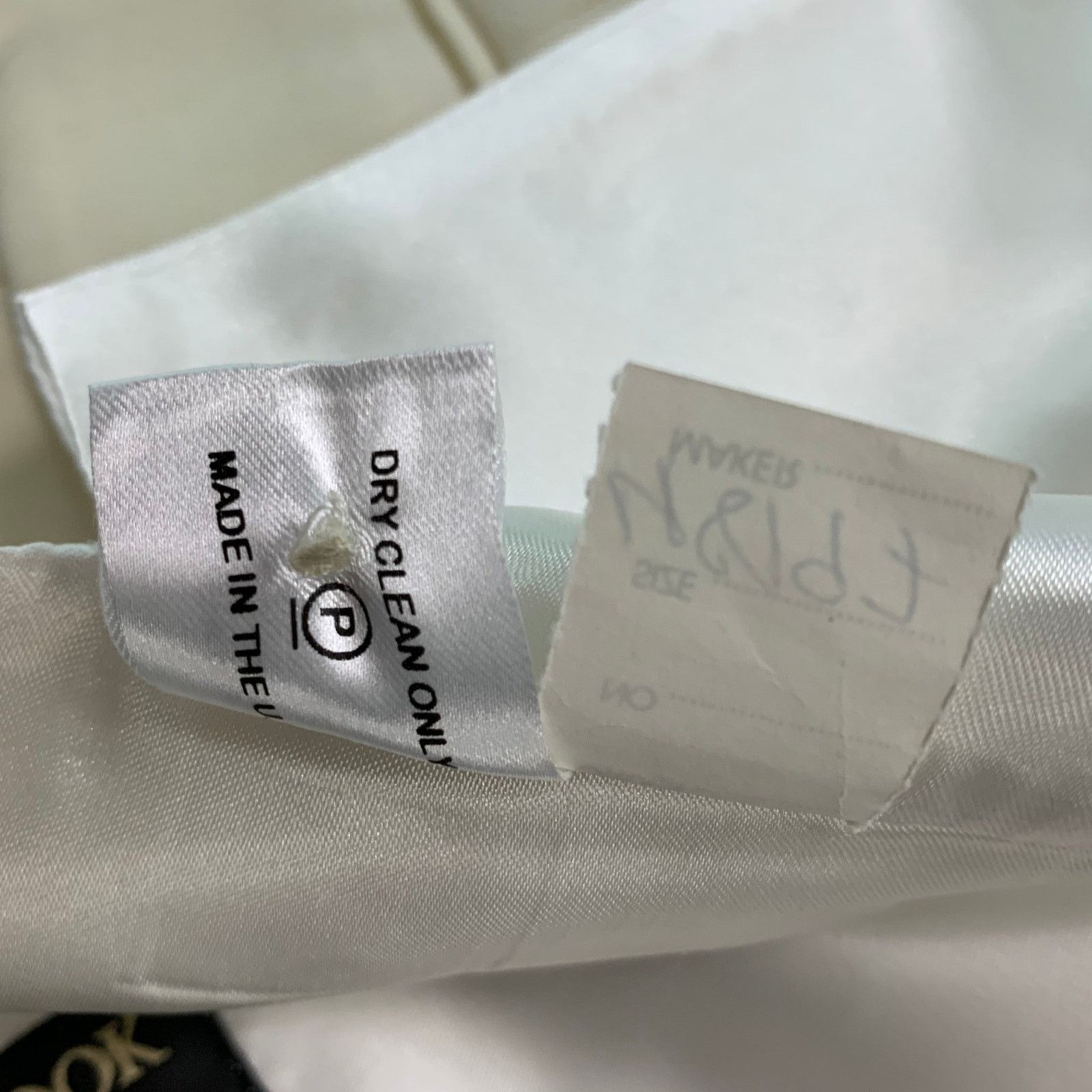 Other Size 48 Beige White Solid Wool Double Breasted Vest Size 48R - 6 Thumbnail