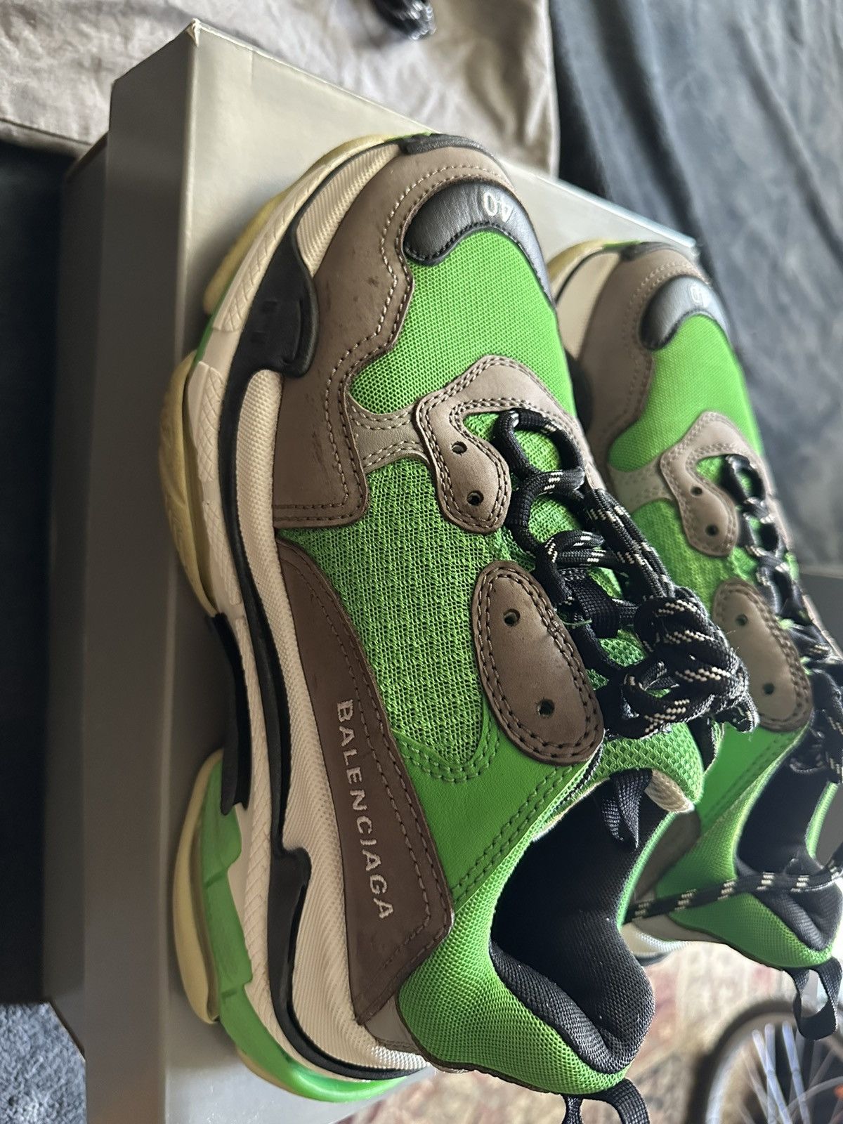 Balenciaga Balenciaga triple s green/grey Size US 7 / EU 40 - 1 Thumbnail