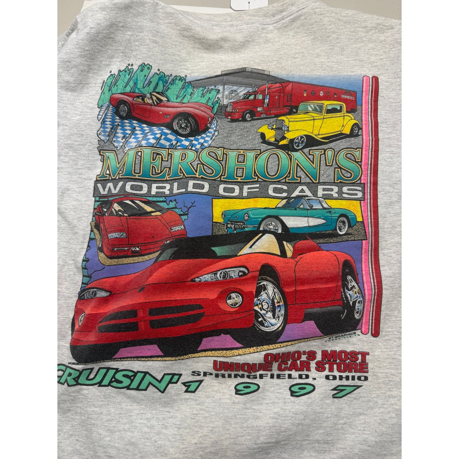 Vintage Vintage 1997 Mershons World Of Cars T Shirt XL 90s Size US XL / EU 56 / 4 - 9 Thumbnail